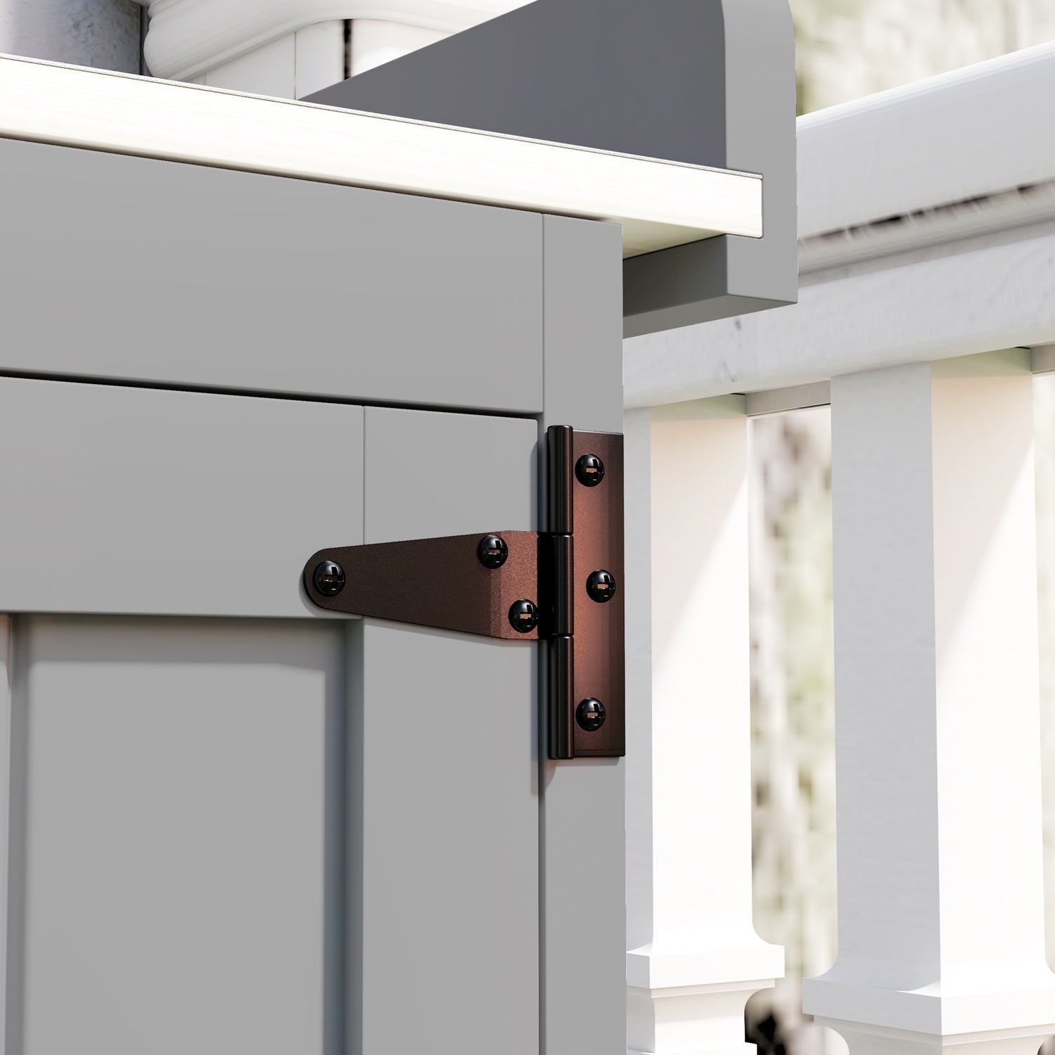 Väderbeständig trädgårdsredskapsbod i trä, grå, 74x43x88cm