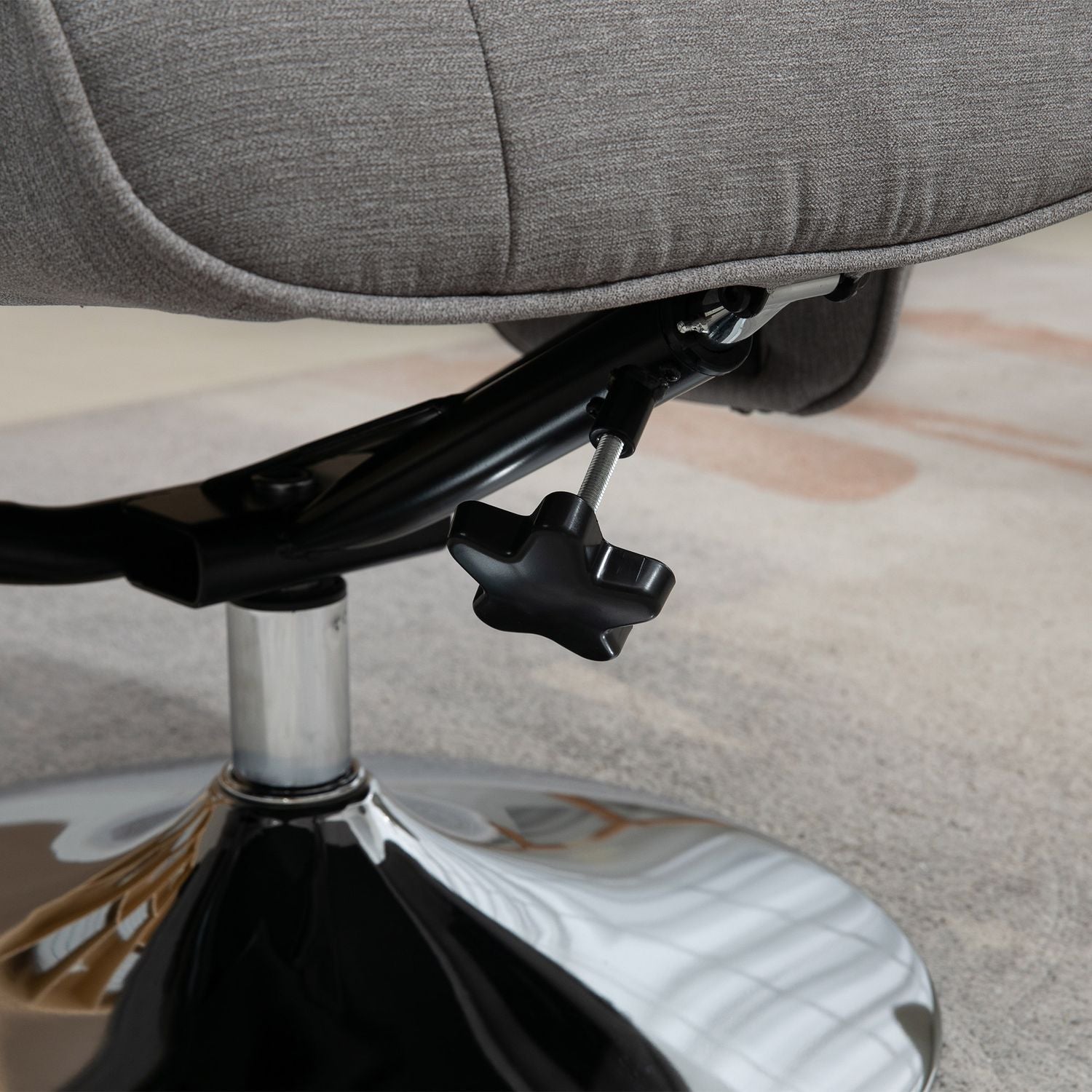 Velvet Grey Liggande TV-stol, Vridbar, Stöder 150 kg