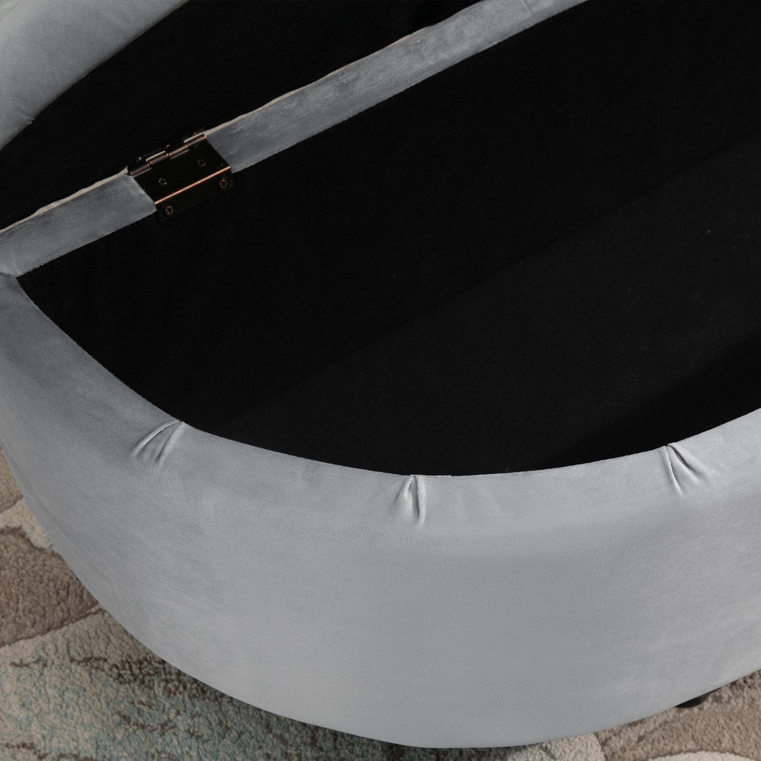 Velvet Touch förvaringsbänk pall, gummiträ, grå