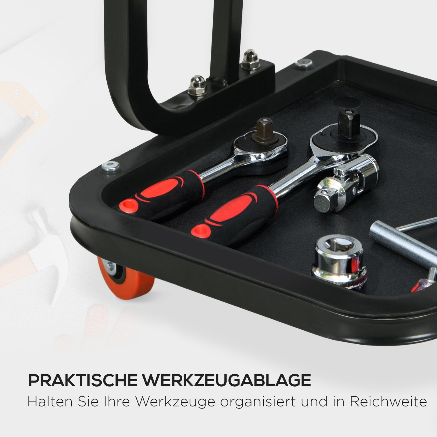 Verkstadspall med hylla & vadderad sits - rött stål