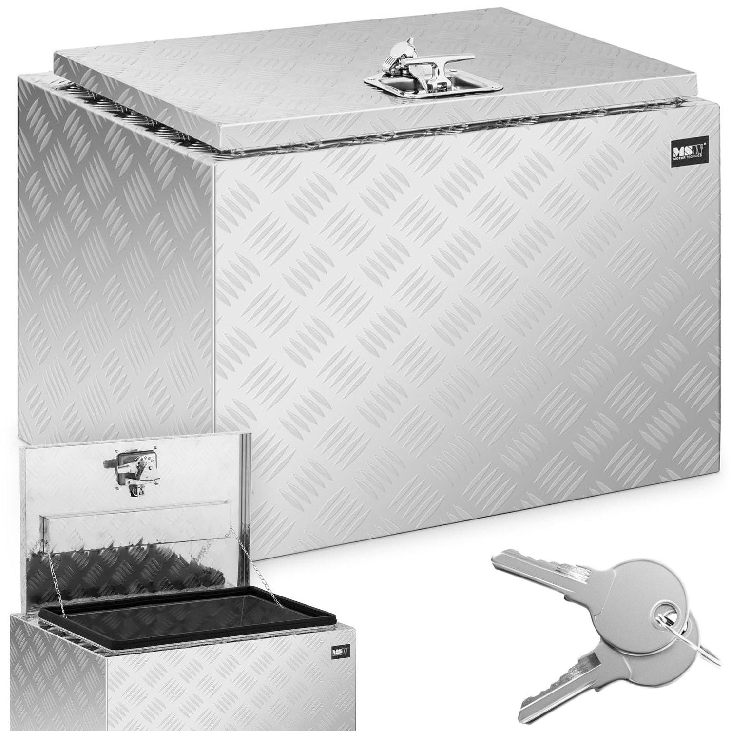 Verkstadsverktygslåda i aluminium med lock, 120 l