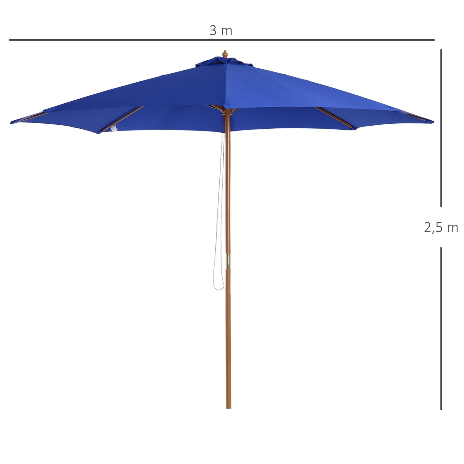 Parasoll For Balkong 300 Cm Cantilever Parasoll Laget Av Tre Hage Paraply Balkong Paraply Bambus Blå