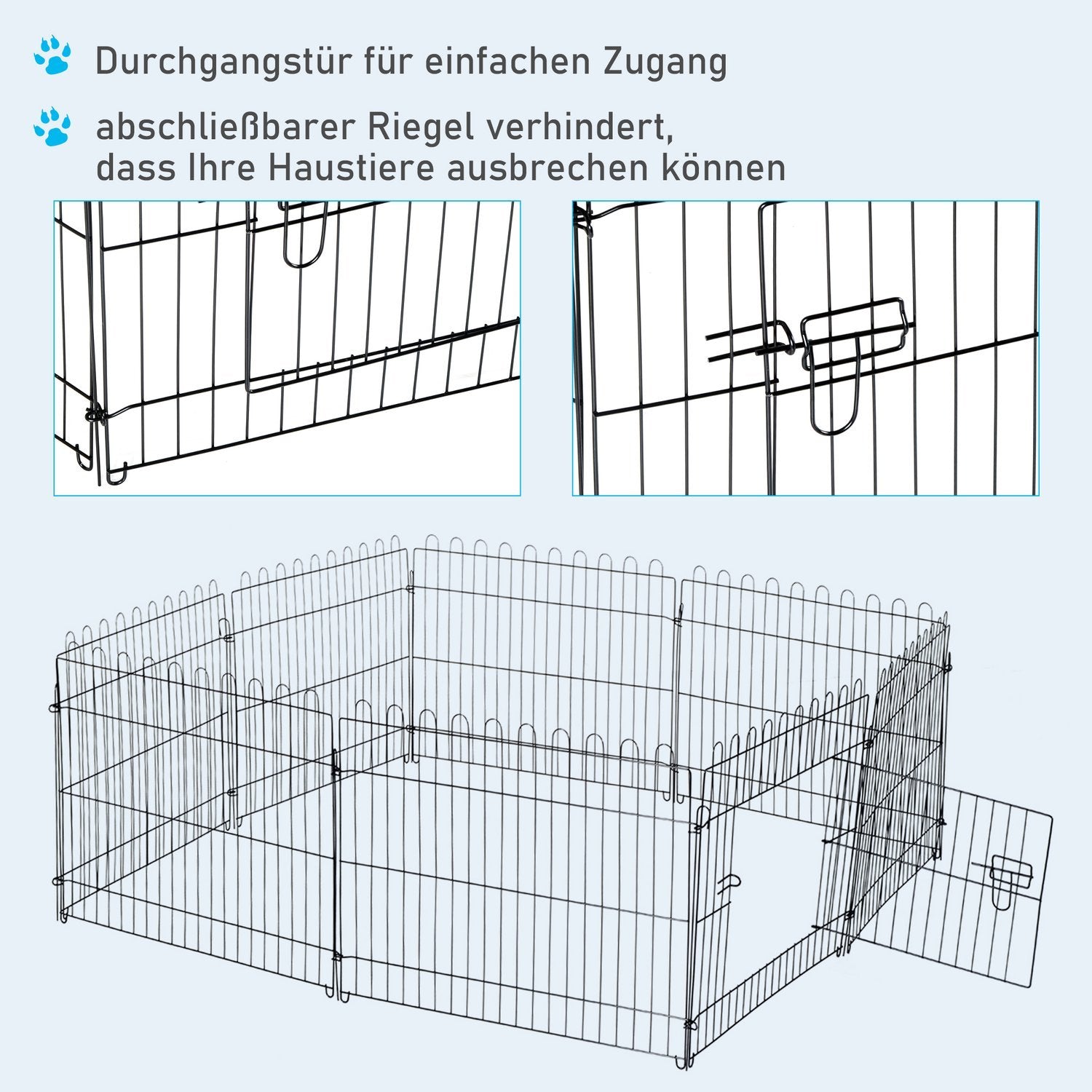 Puppy Run Flexibel Puppy Fence Lekhage Outdoor Run, 5 Storlekar, 71X61Cm