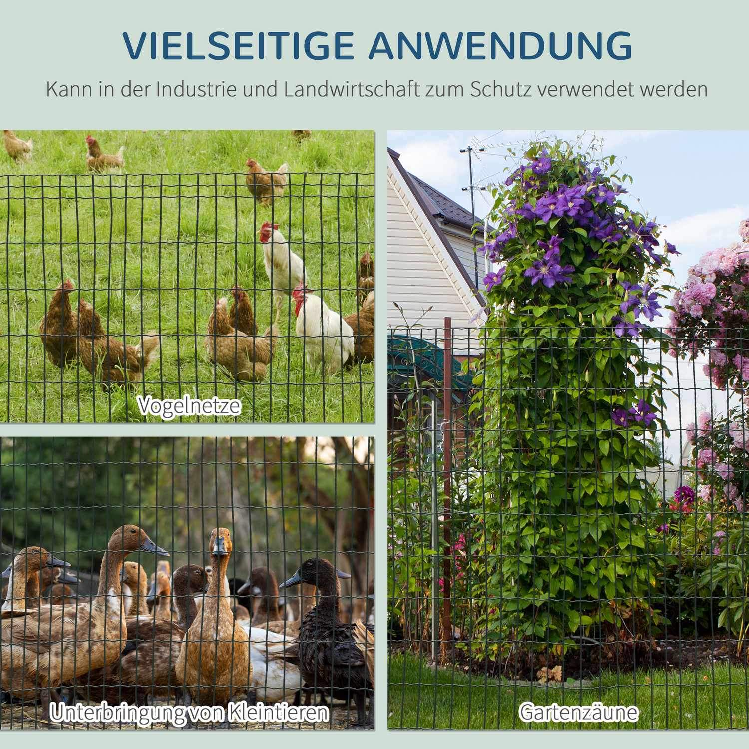 Netting Hundegjerde Fjærkre Gjerde Fjærkre Nett Kyllinggjerde Hatt Gjerde Netting Hagegjerde Aviary Wire Gjerderull Mørkegrønn 10 X 1,22 M