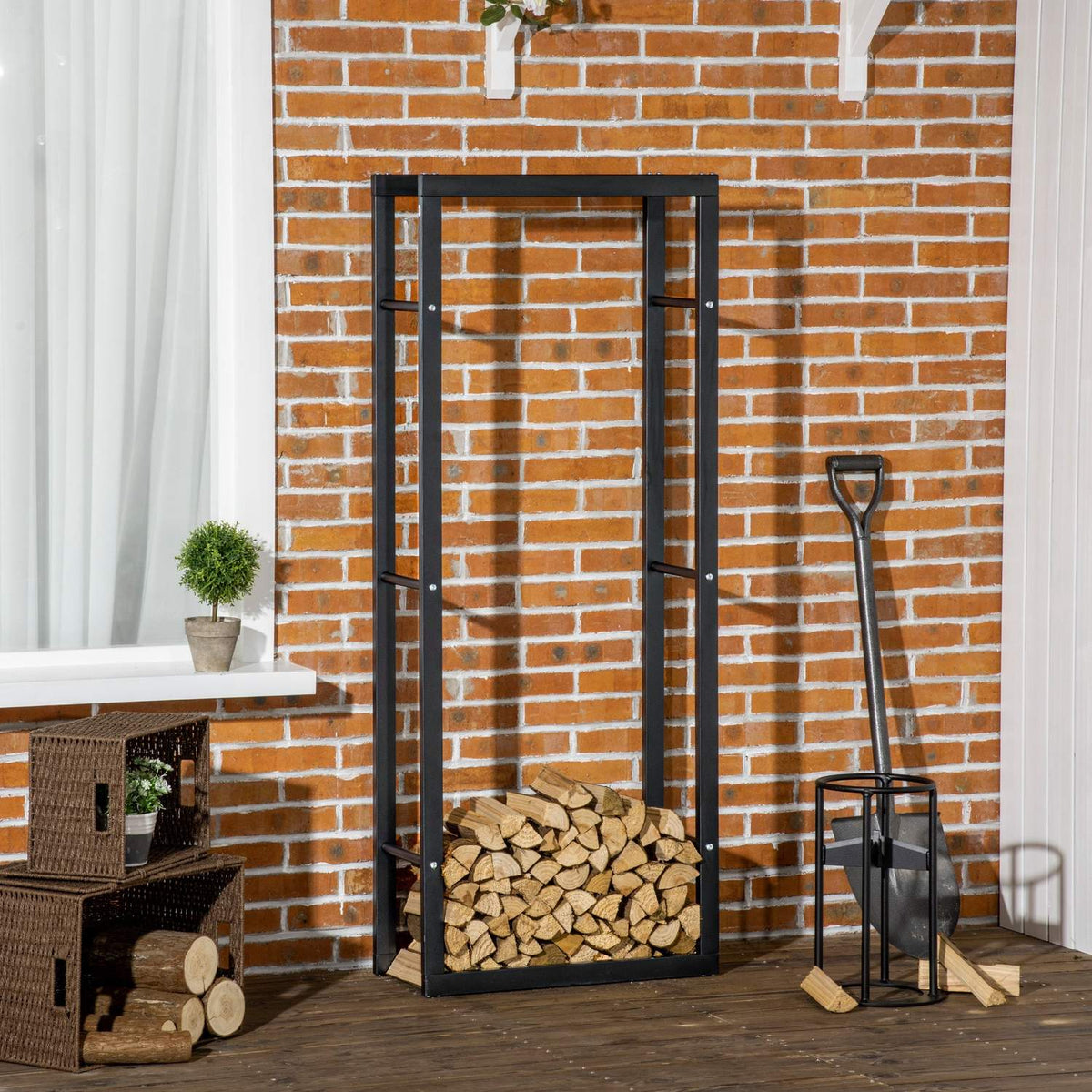 Vertikal trehylle, kapasitet 100 kg, metallramme, 60 x 25 x 150 cm