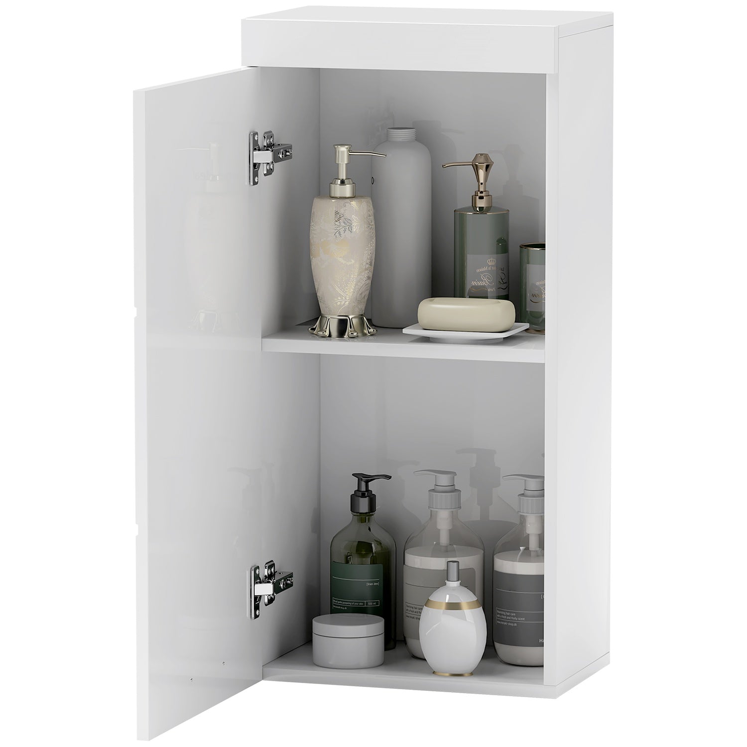 Vägghängt medicinskåp, vit, 2 hyllplan