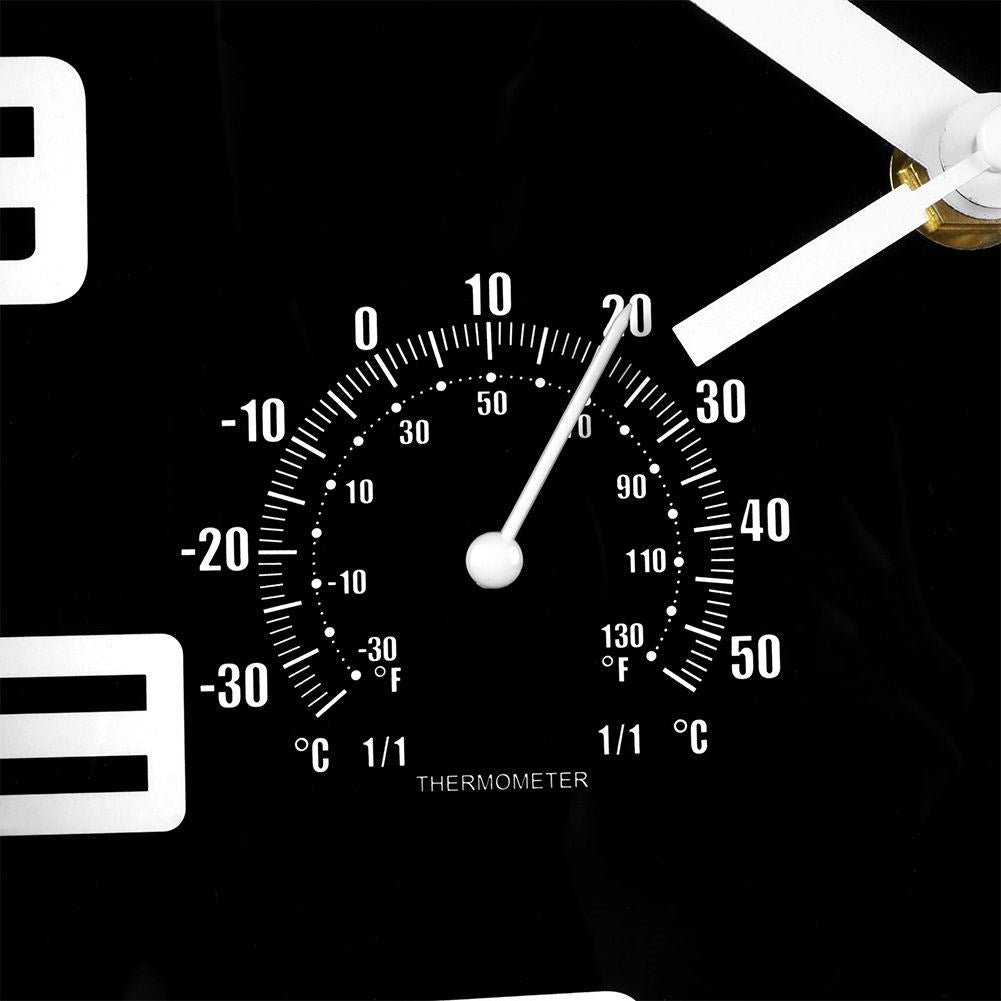 Väggklocka med termometer och hygrometer, 25 cm diameter