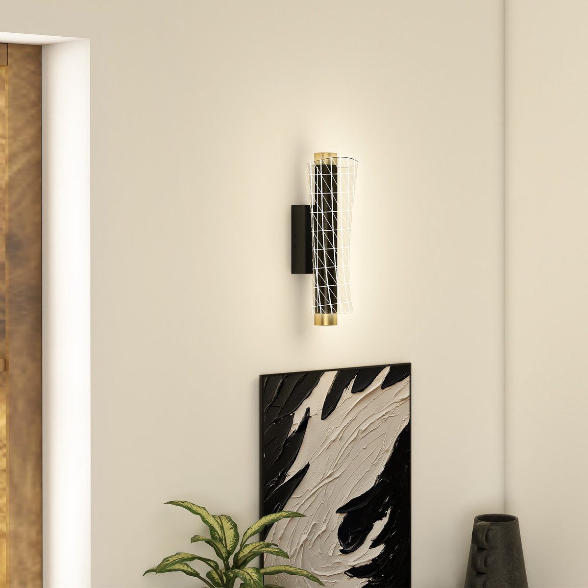Sett med vegglamper, geometrisk design, 3 lysfarger, 9 W LED