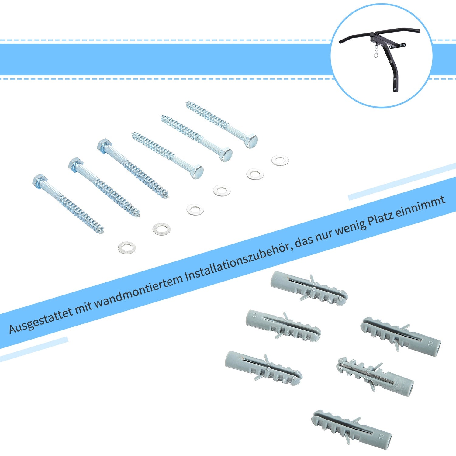 Väggmonterad boxhållare, stål, 130 kg kapacitet