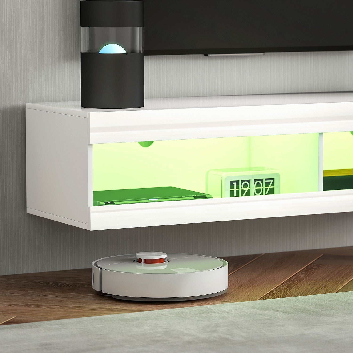 Väggmonterat TV-stativ med RGB LED för 55-60 tums TV-apparater