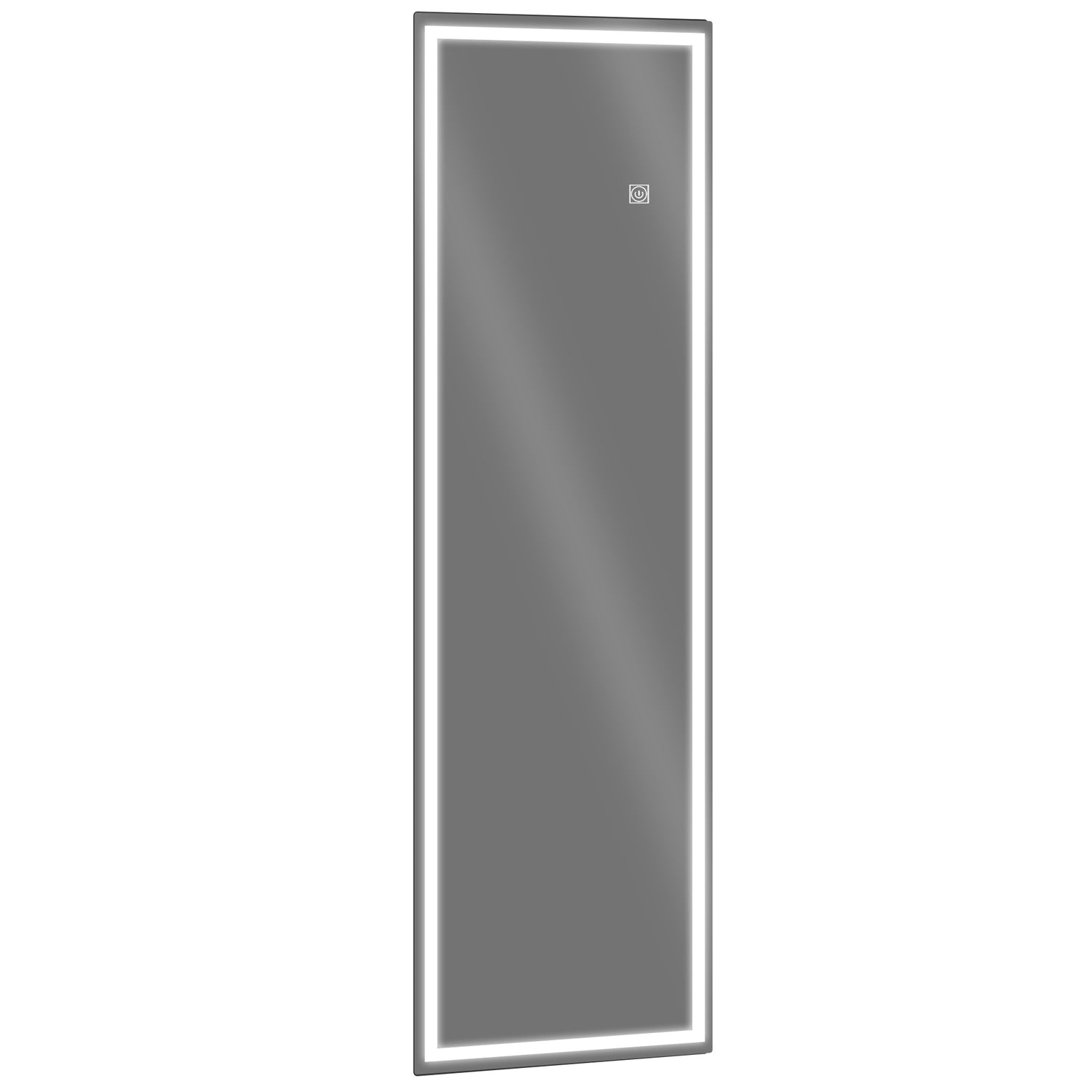 Hellängd rektangulär väggspegel med LED-ljus, 120 x 40 cm