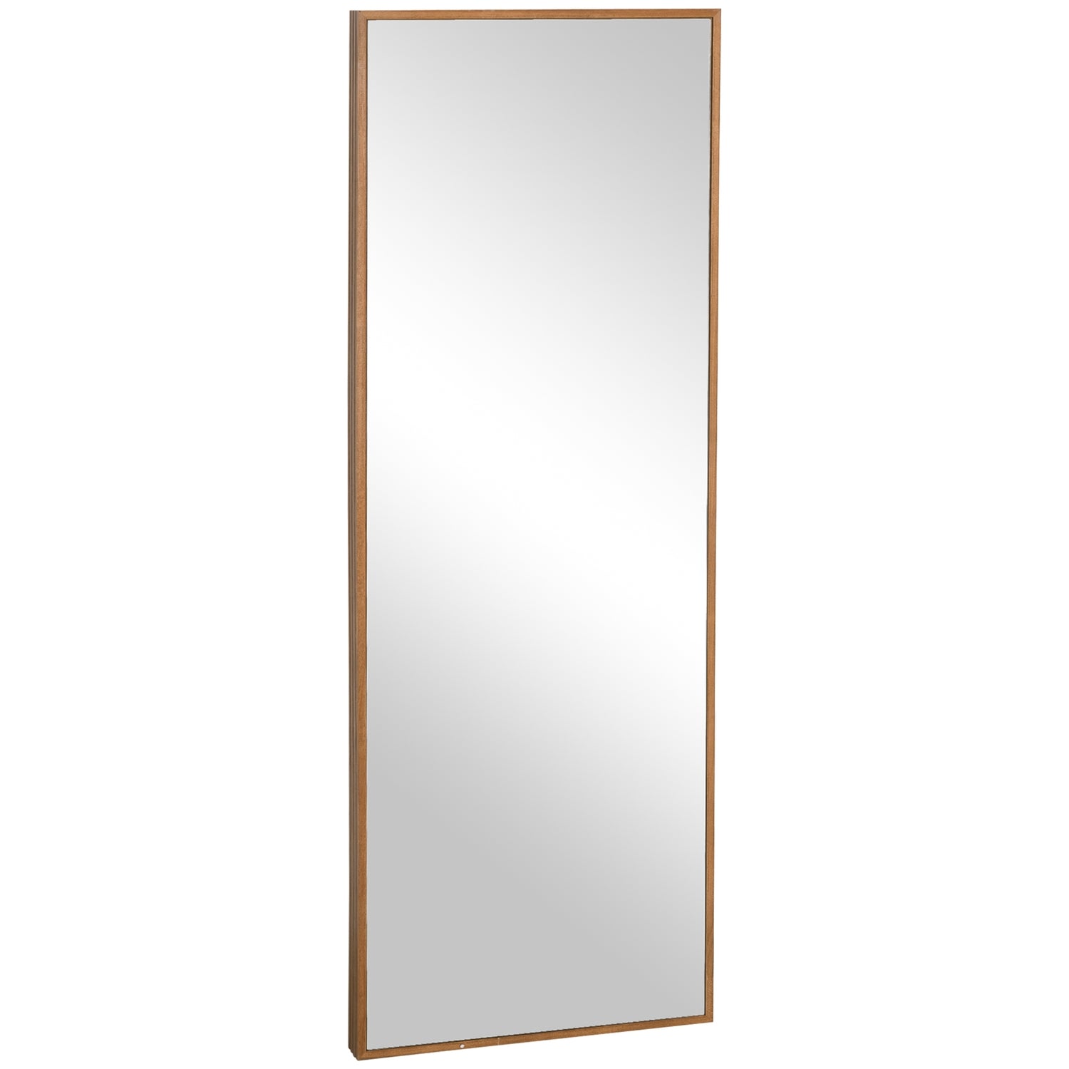 Veggspeil 125x45 cm – treramme, naturlig finish