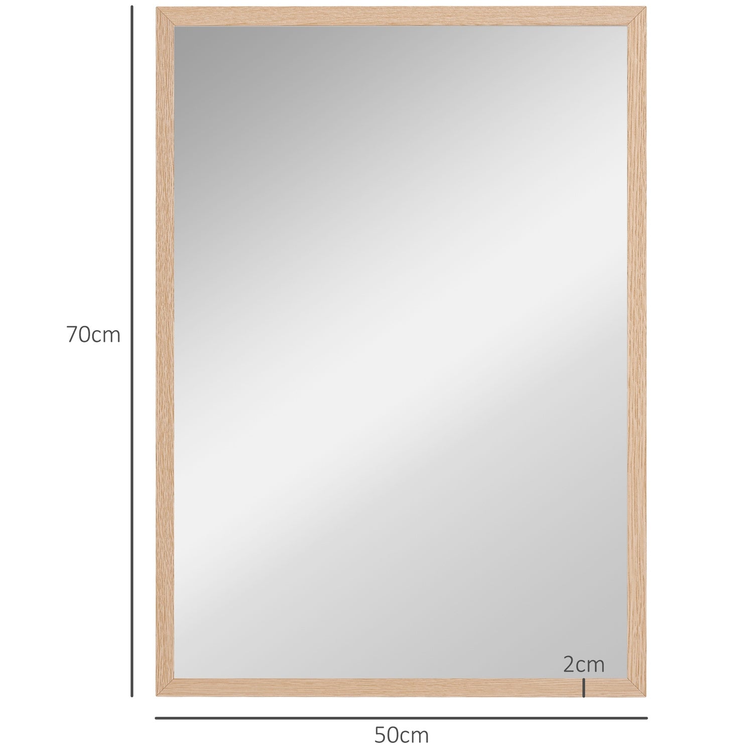 Dekorativ väggspegel med krokar, 50x70cm för hemmet
