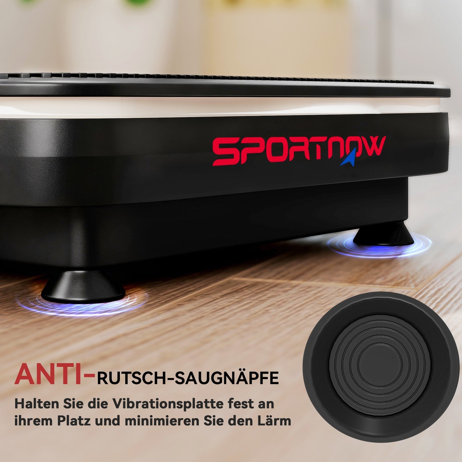 Vibrationsplatta för fitness, Bluetooth, 99 hastigheter, svart