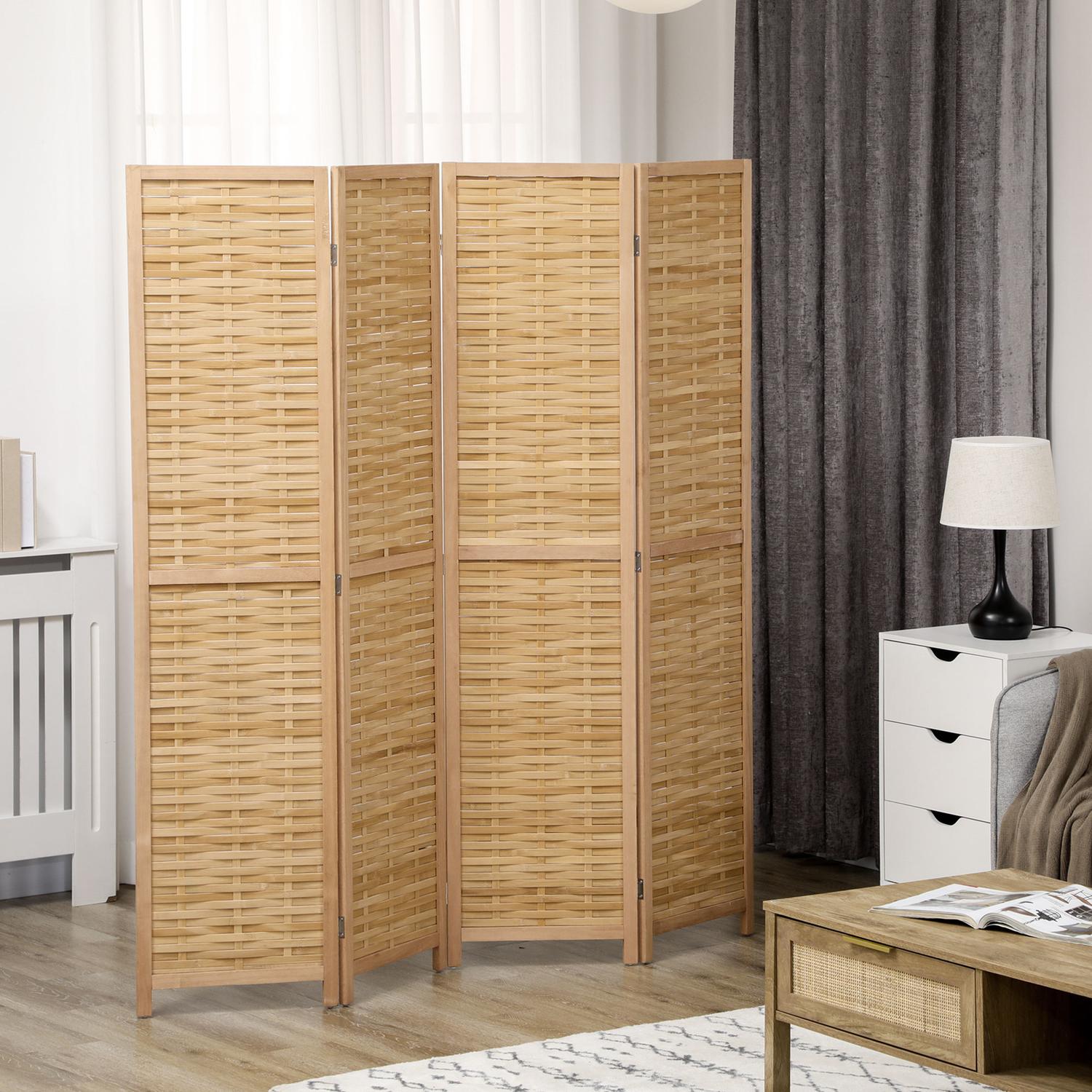 Vikbar Bamboo Privacy Screen – Natural Room Divider 160x170 cm
