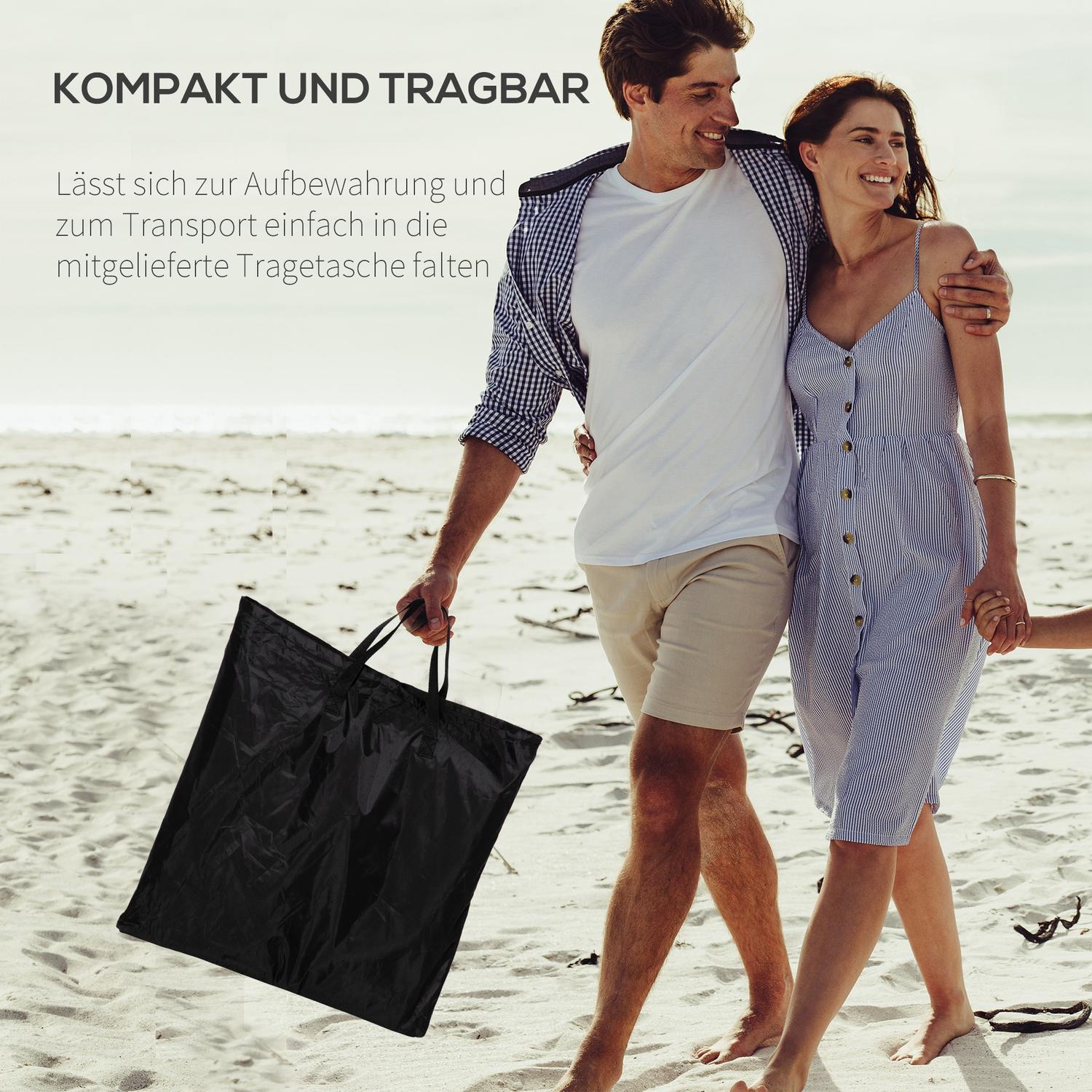 Vikbara strandmattor, set om 2 – höjdjusterbara solstolar