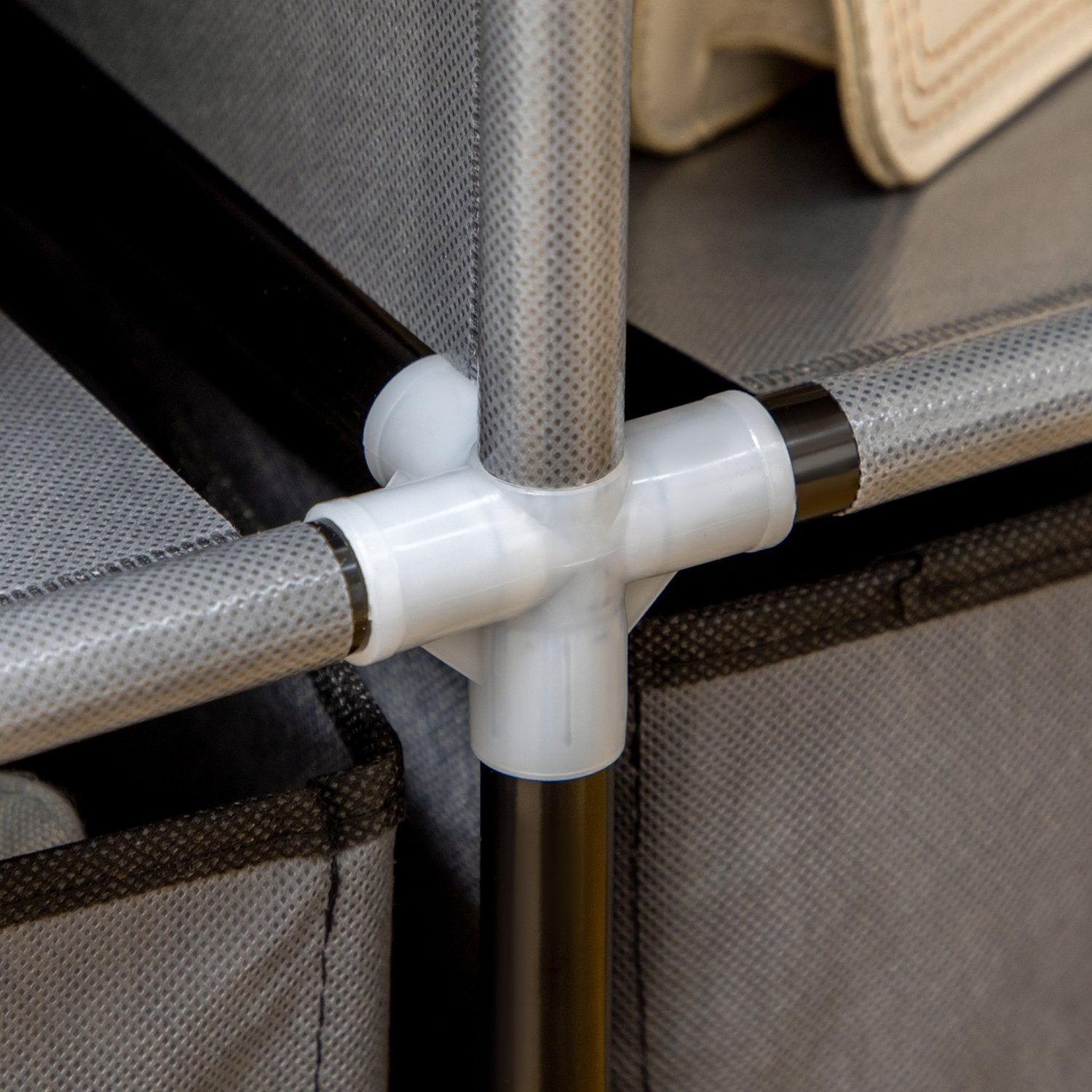 Vikbart garderobsskåp, dragkedja, non-woven, mörkgrå