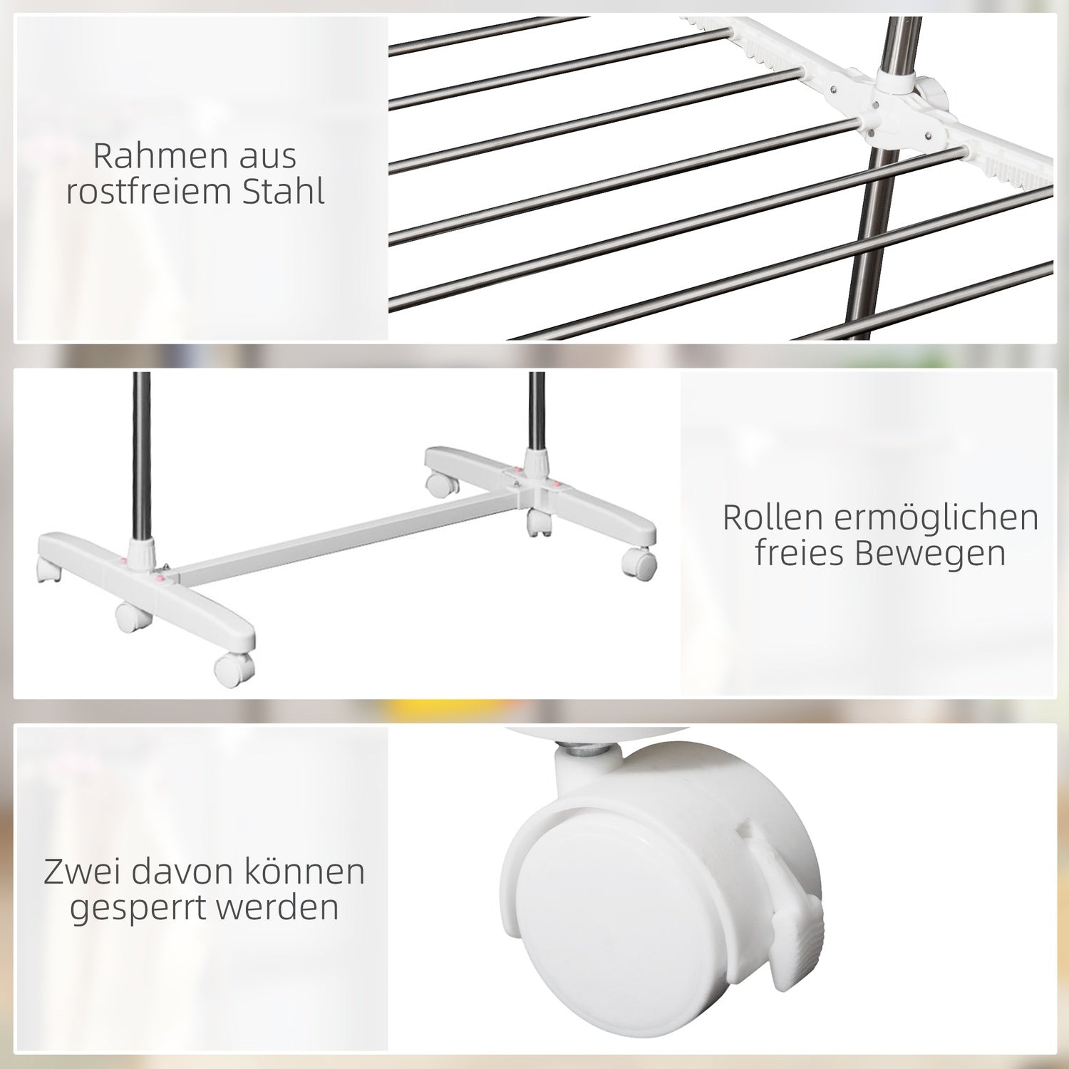 Vikbart klädluftstorn med sidovingar, 2 nivåer