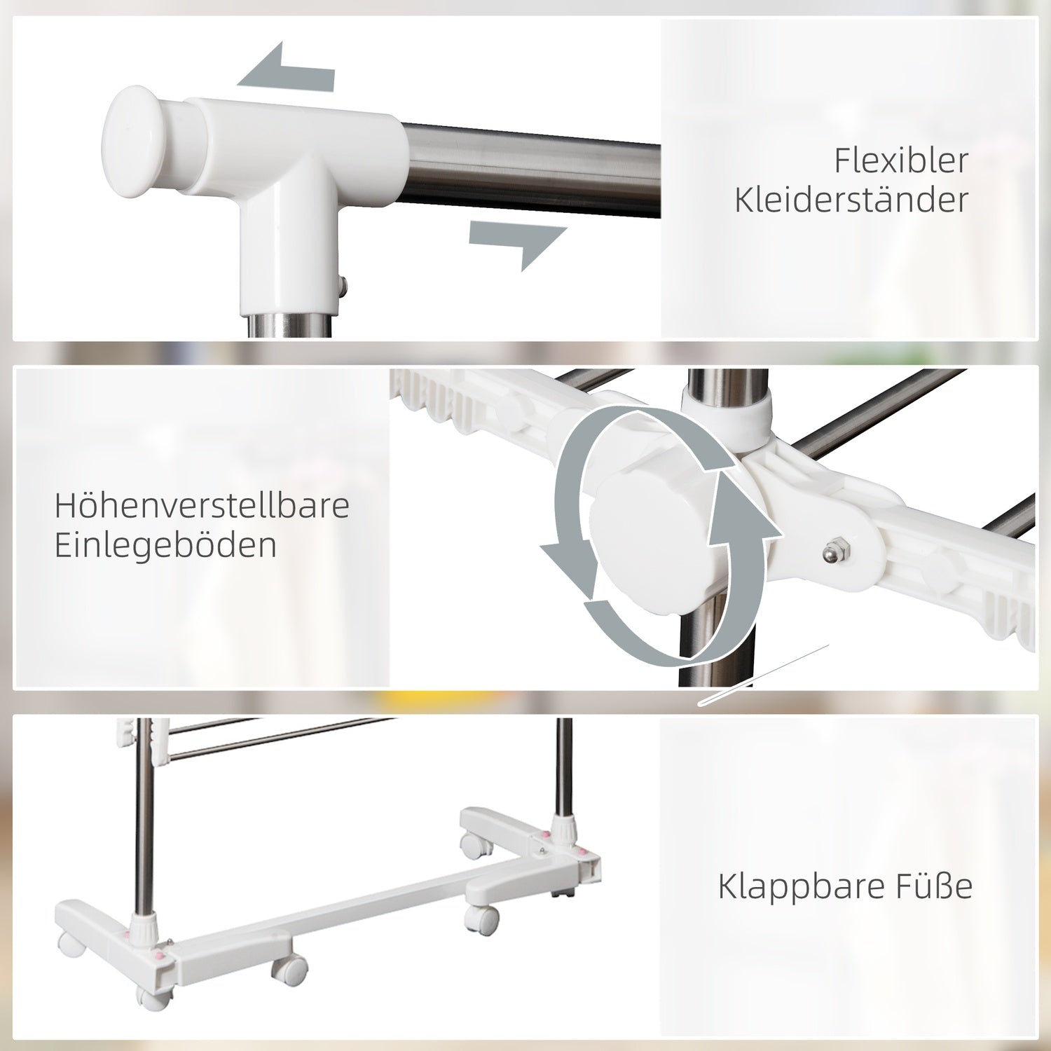 Vikbart klädluftstorn med sidovingar, 2 nivåer