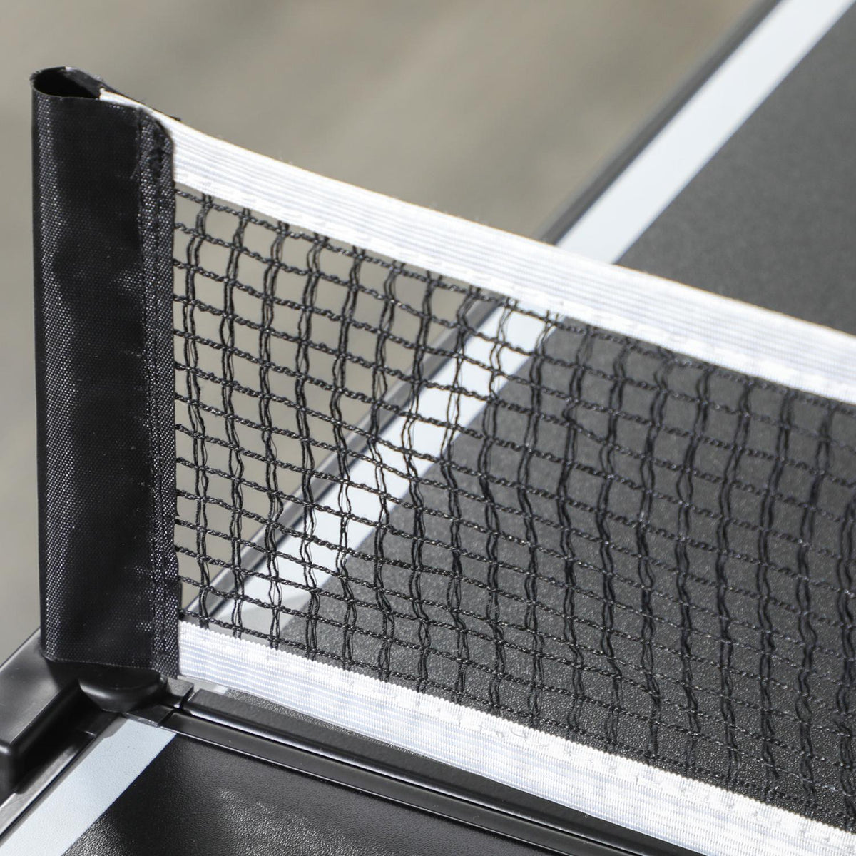Foldbart mini-bordtennissett med nett – svart aluminium