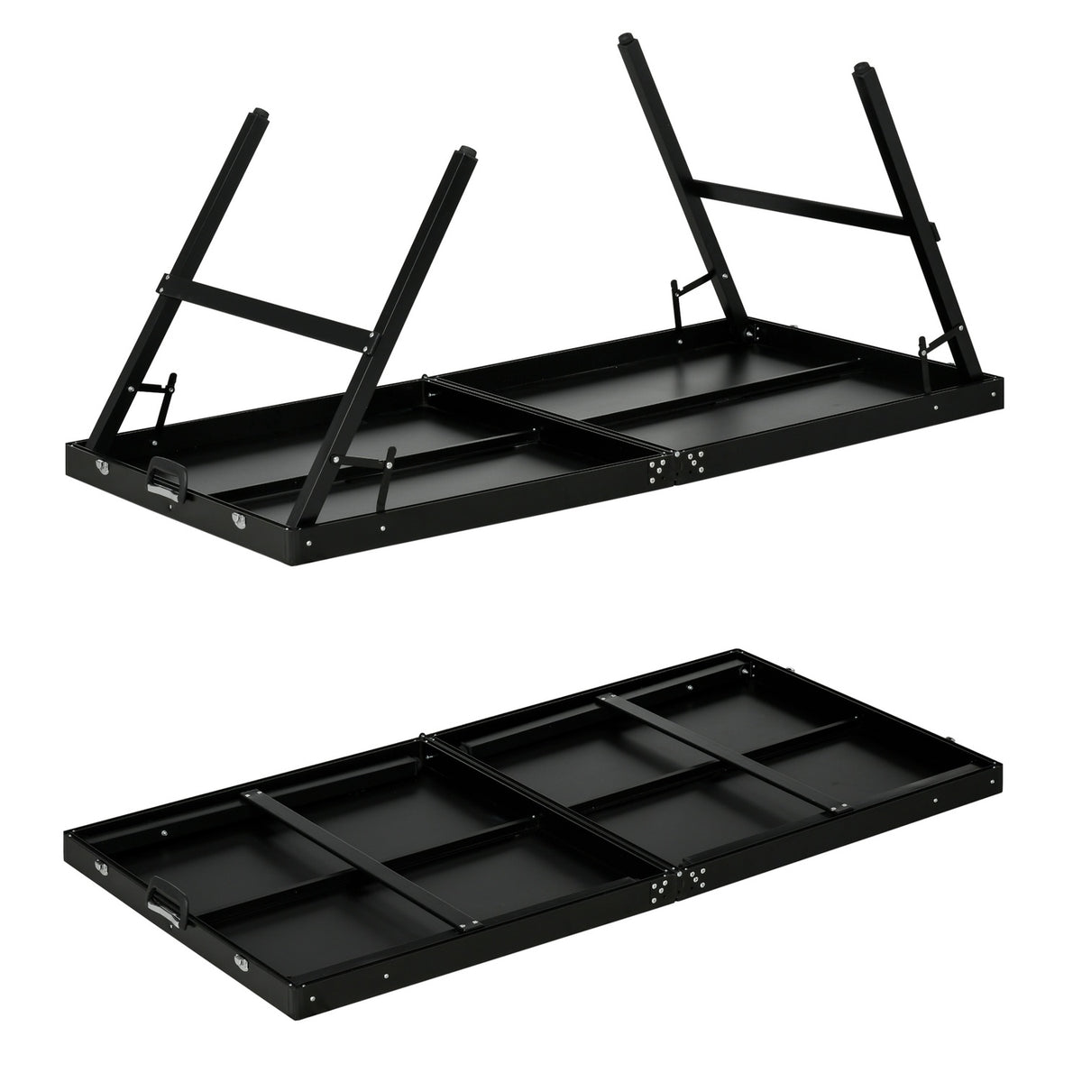 Foldbart mini-bordtennissett med nett – svart aluminium