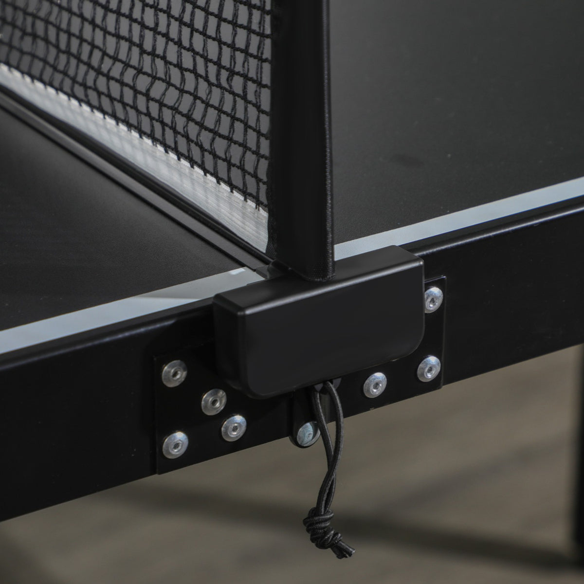 Foldbart mini-bordtennissett med nett – svart aluminium