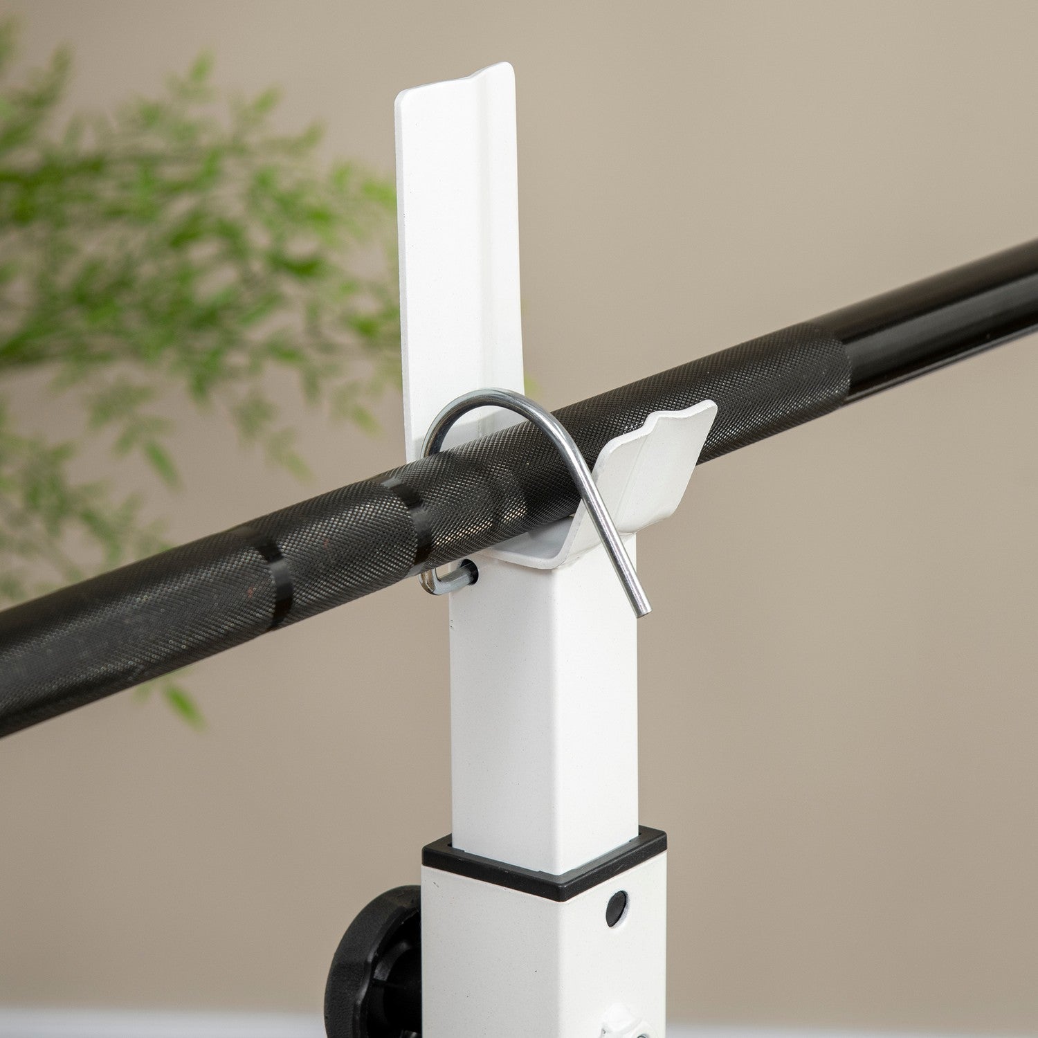 Viktbänk med benpress & hantel, armstöd, svart och vitt