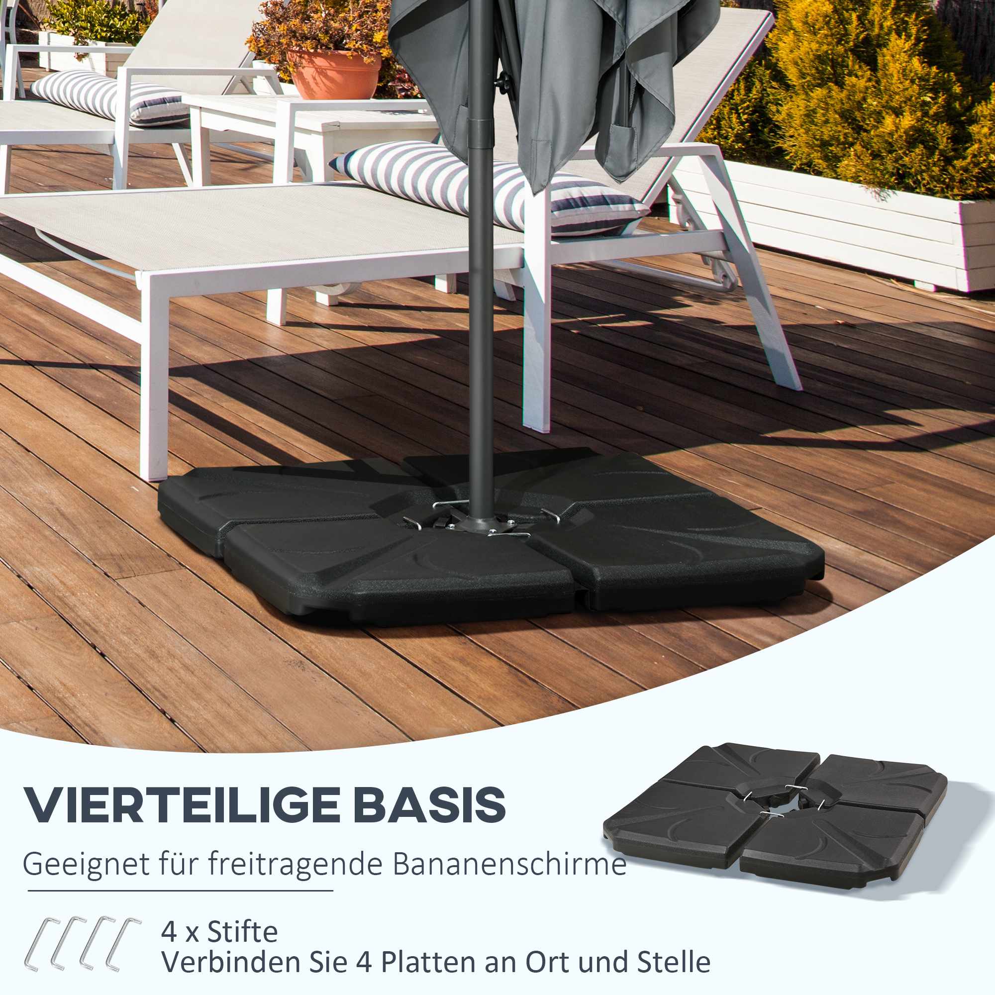 Vikter för parasollfot, HDPE, 56 kg kapacitet