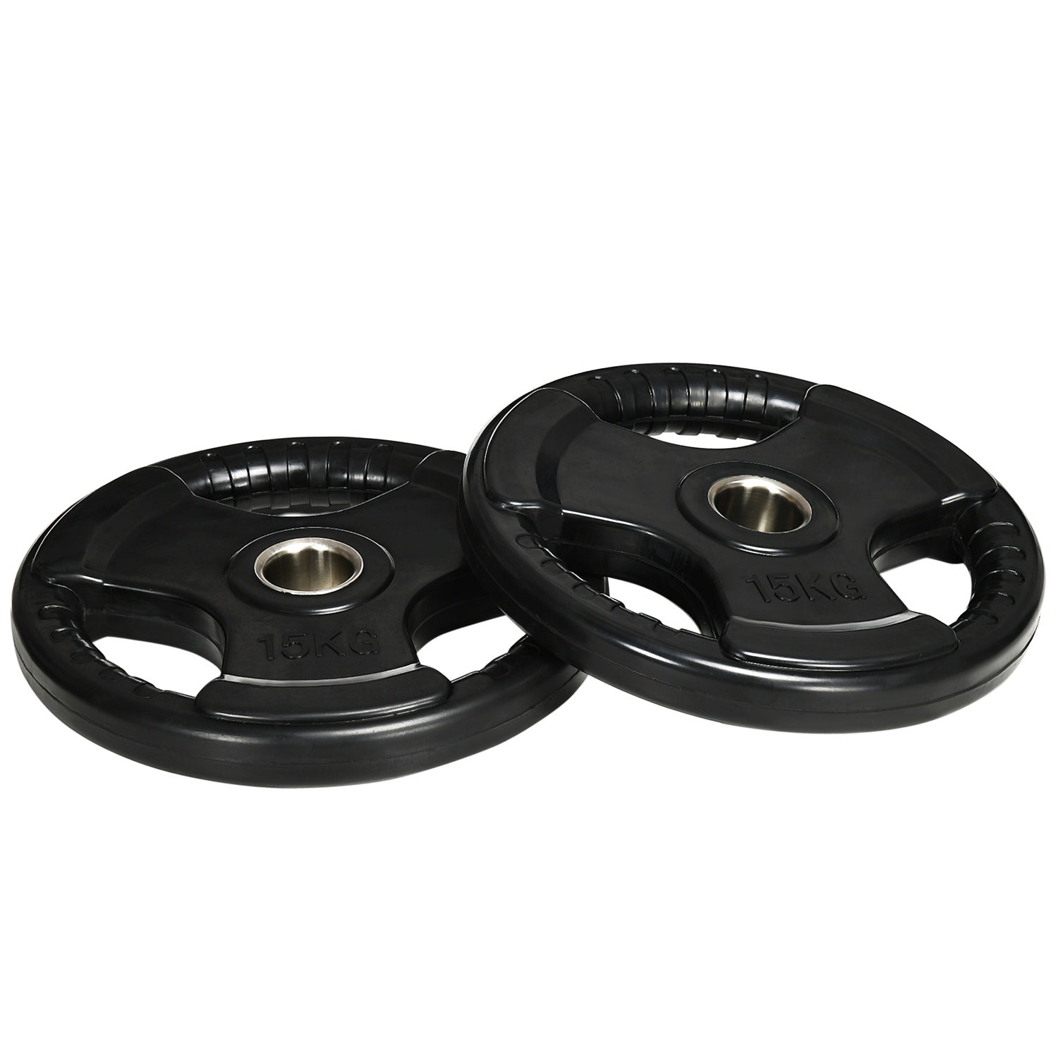 Olympic Tri-Grip viktskivor set, 2x15 kg, gummerad