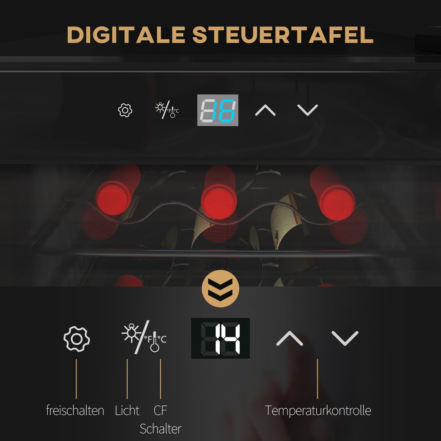 Vinkyl, 18 flaskor, 50L, Touch Control, 5-18°C