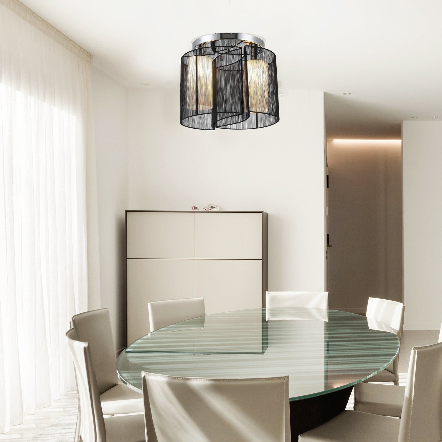 Vintage taklampa – 2-lamps E27 sockel, svart, Ø47,5 cm