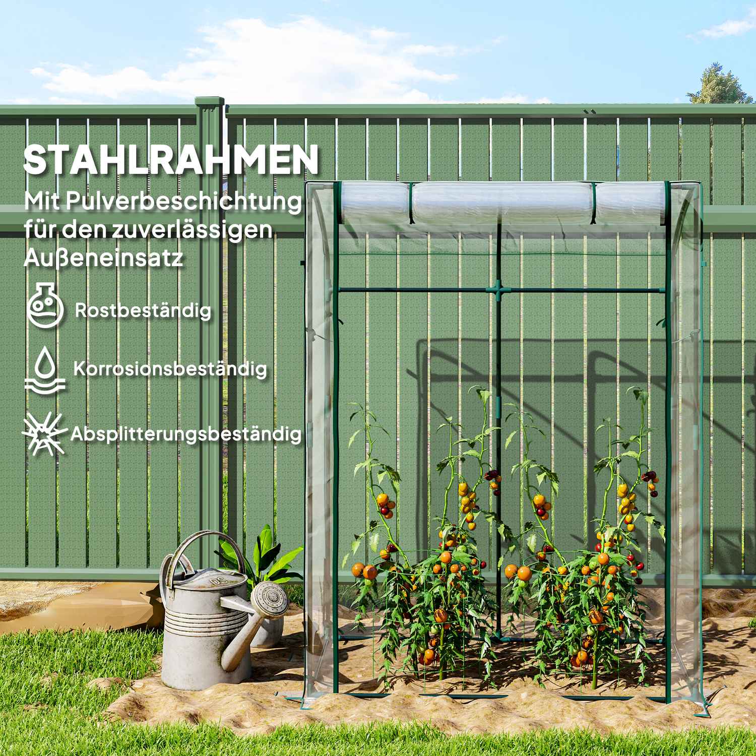 Vintertätt Stålväxthus, Böjt tak, 128x70x170cm