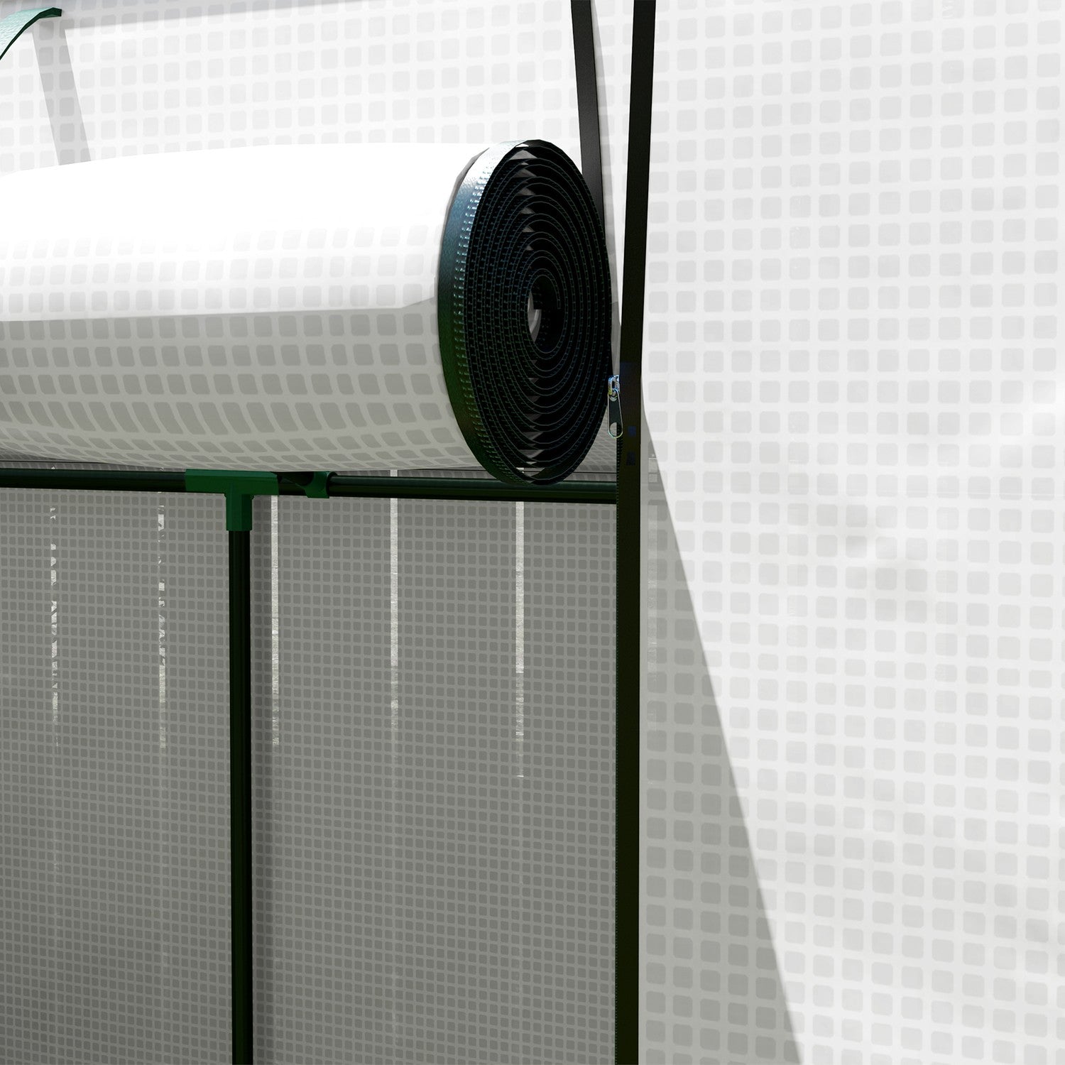 Vintertätt Stålväxthus med rulldörr, UV-skydd 200x76x170cm