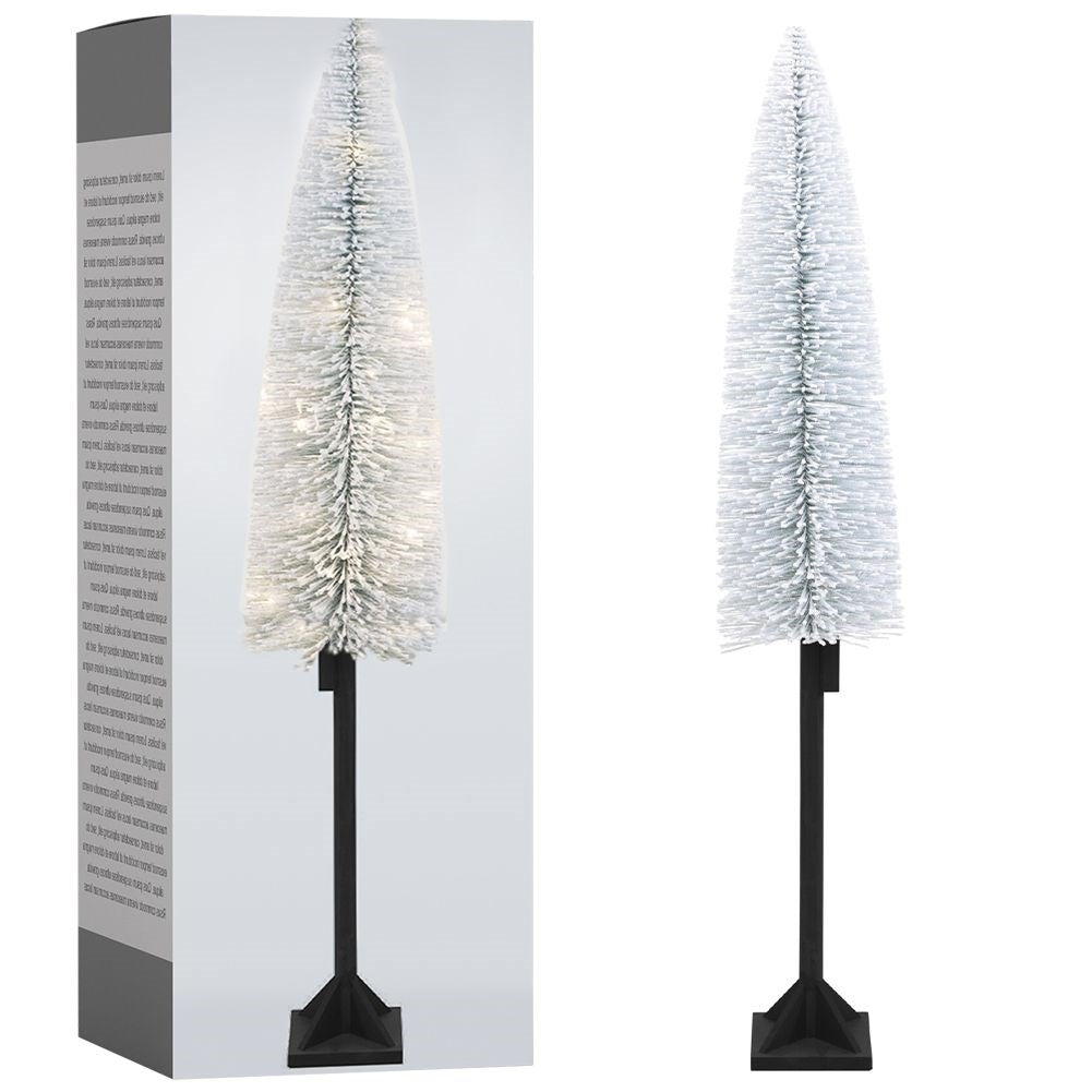 Vit julgran 147 cm med 30 LED-lampor och snötäckt effekt