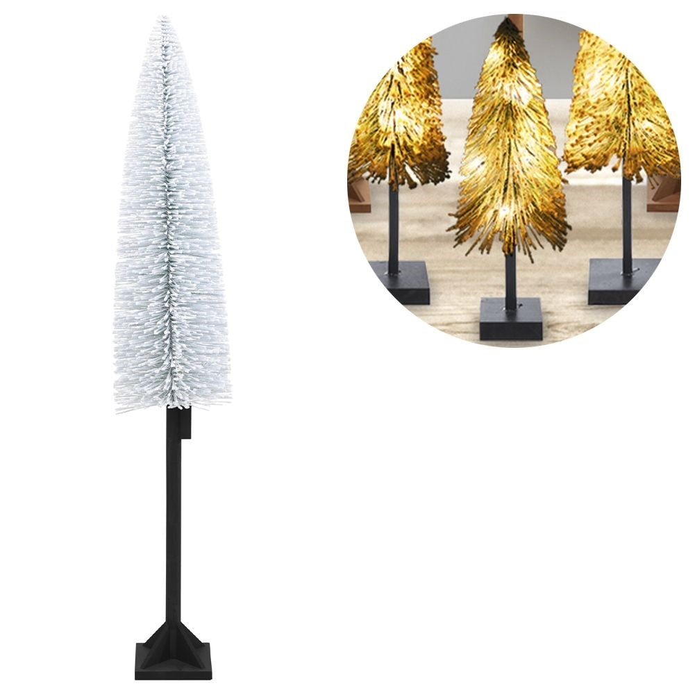 Vit julgran 147 cm med 30 LED-lampor och snötäckt effekt