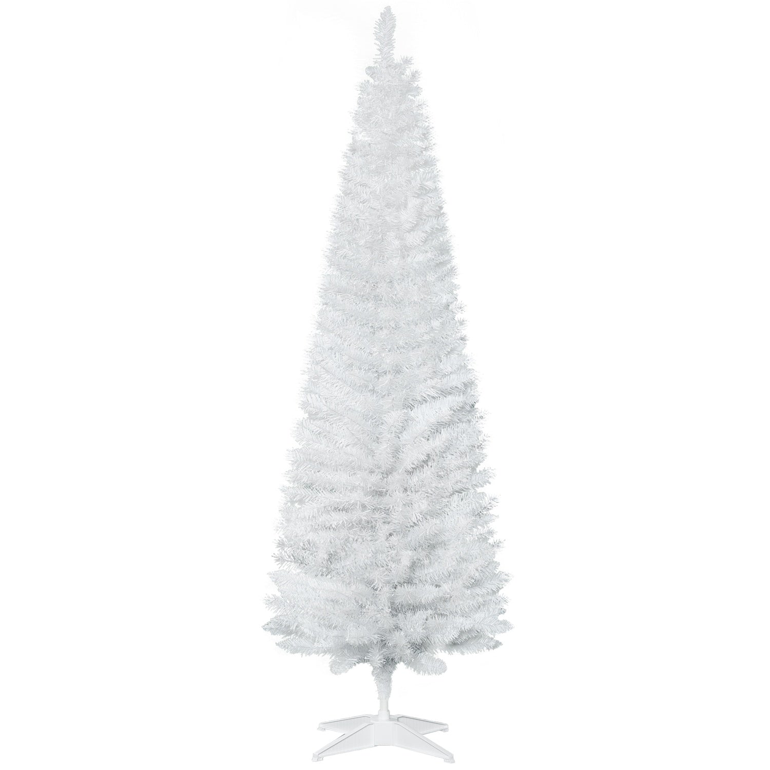 Vit julgran med stativ, 390 spetsar, 180 cm