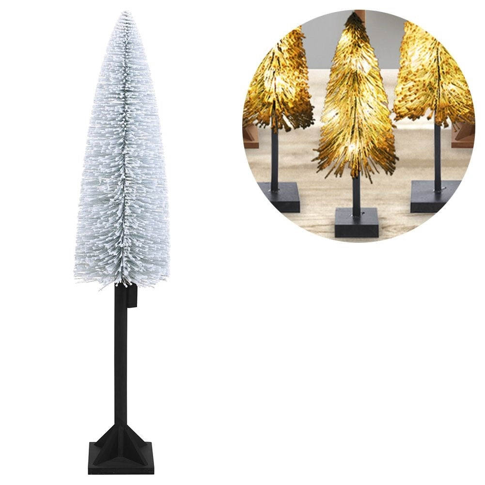 Vit konstgjord julgran 120 cm med 25 LED-lampor och snöeffekt