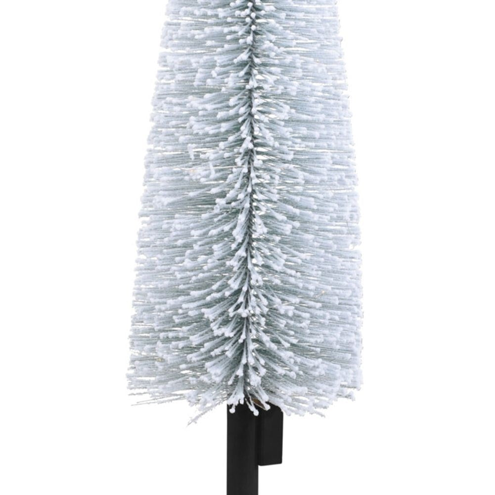 Vit konstgjord julgran 120 cm med 25 LED-lampor och snöeffekt