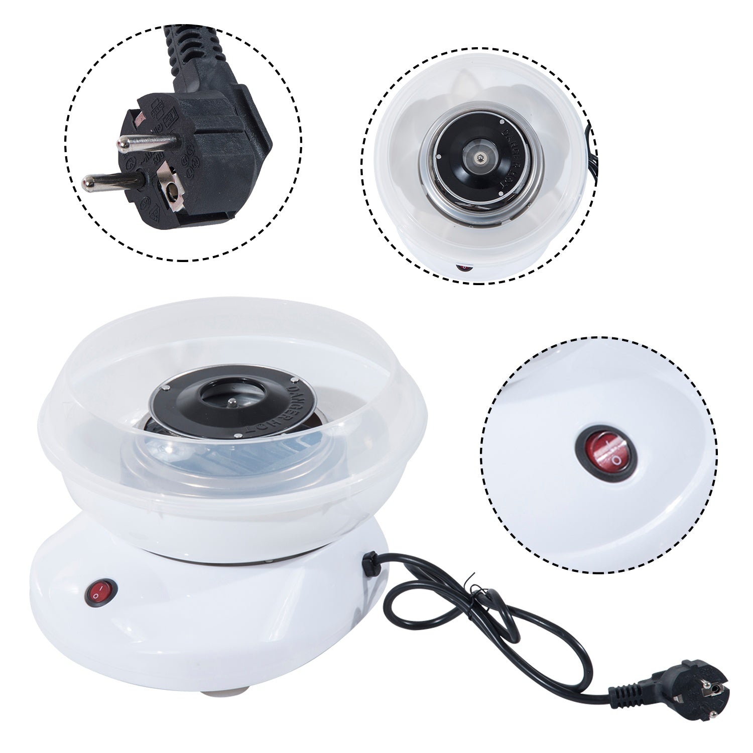 Vit sockervaddsmaskin – lätt att använda för fester