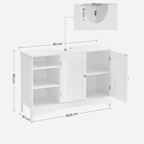 Hvitt MDF underskap med justerbare hyller