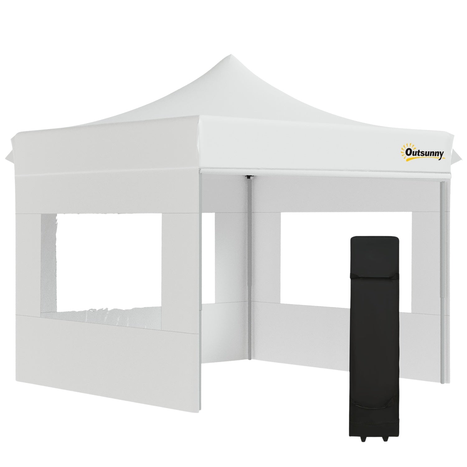 Vitt pop-up trädgårdstält, vattentätt, 300 x 300 cm