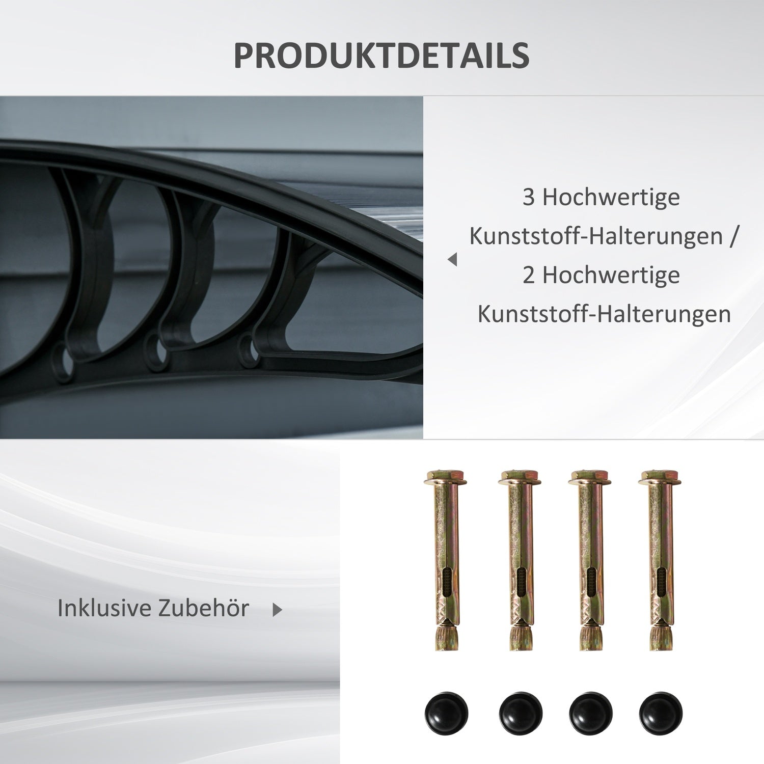 Välvd ytterdörrstak, 100x75 cm, UV & Regnskydd