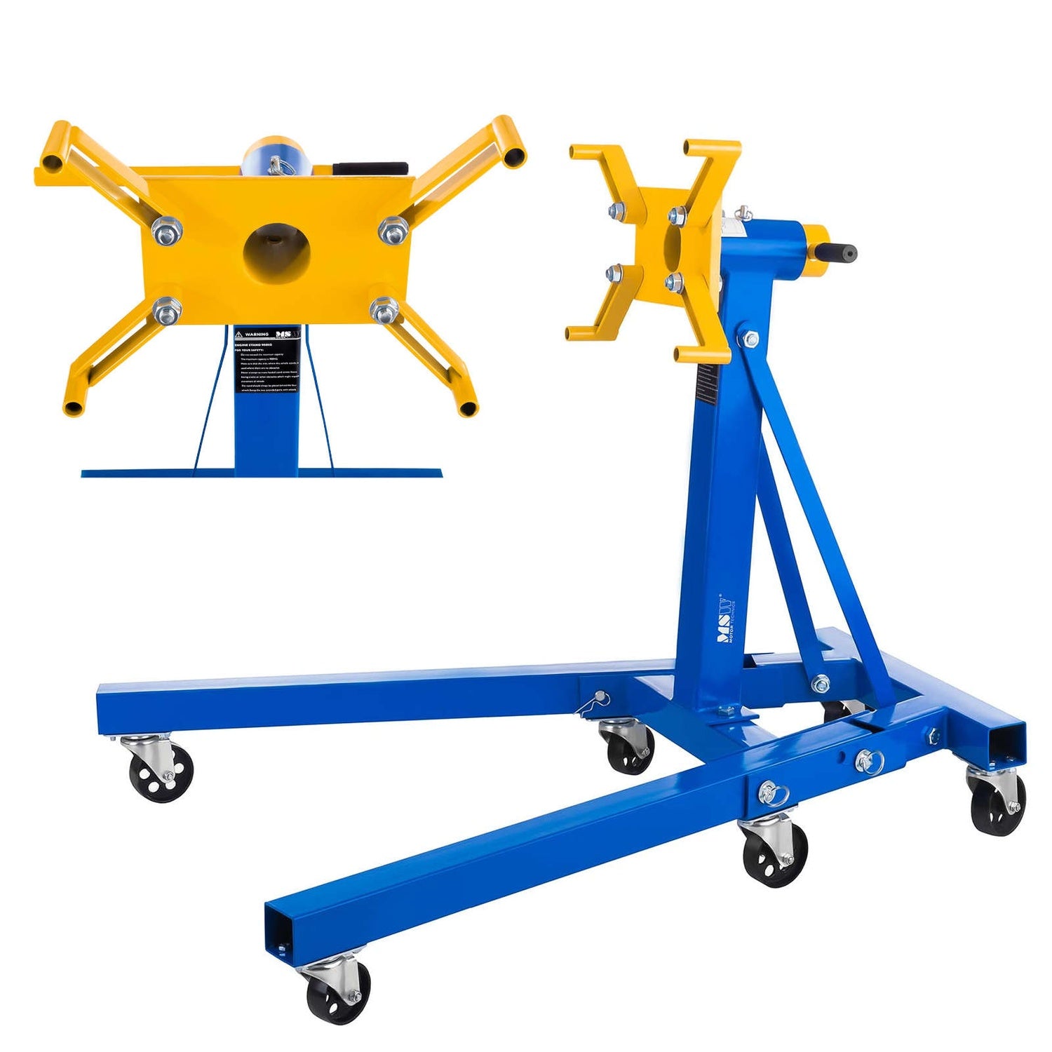 Växellådsmotorstativ, roterande, hopfällbart, 900kg MSW MS-900