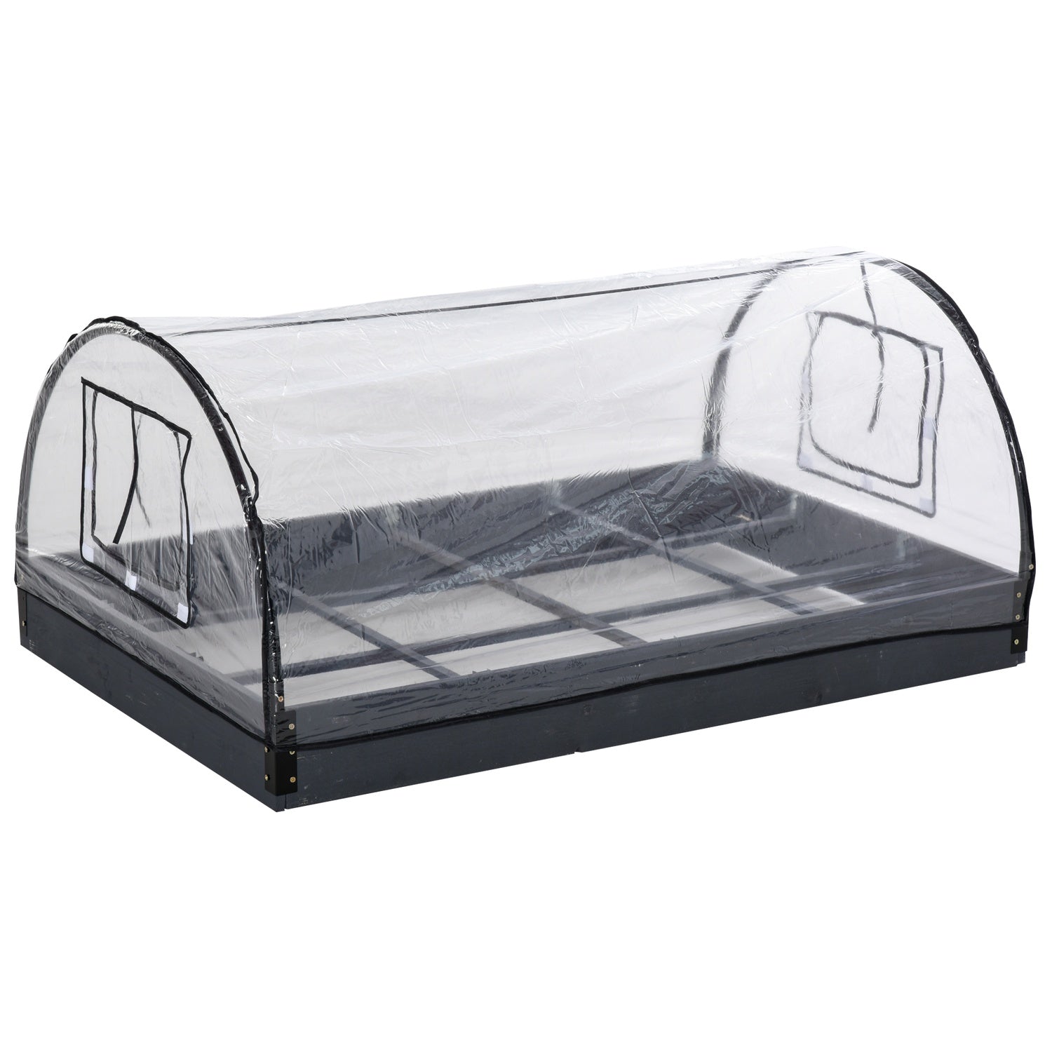 Transparent växthus, PVC och stål, 12 galler, 120x79x53cm