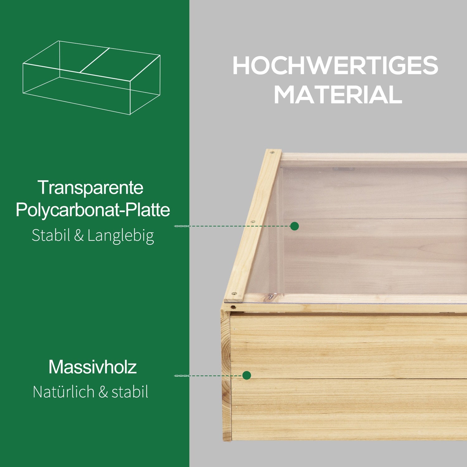 Växthus Trä Kallram Box – Gran Wood, 100x50x35 cm