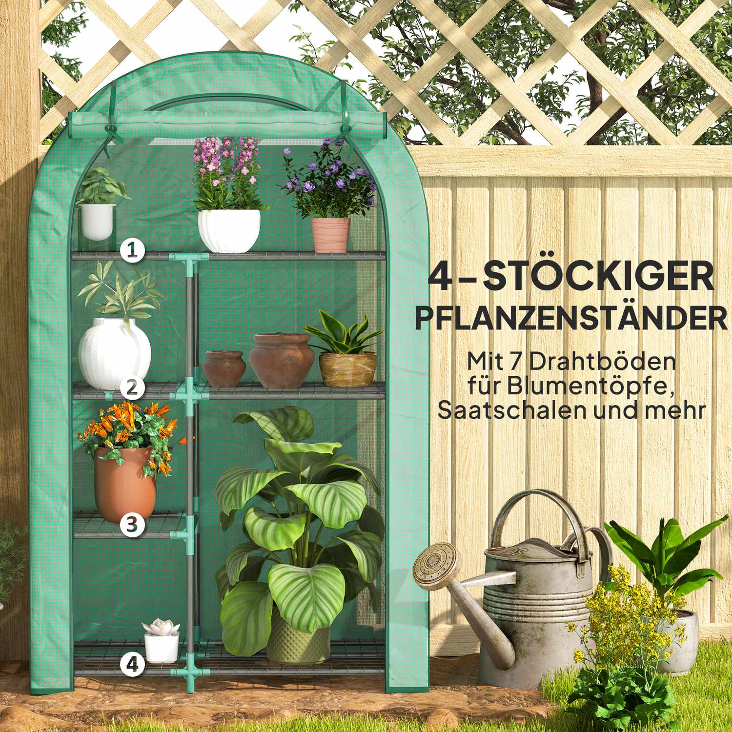 Växthus av stålstomme med hyllor – vintertät, 100 x 45 x 160 cm