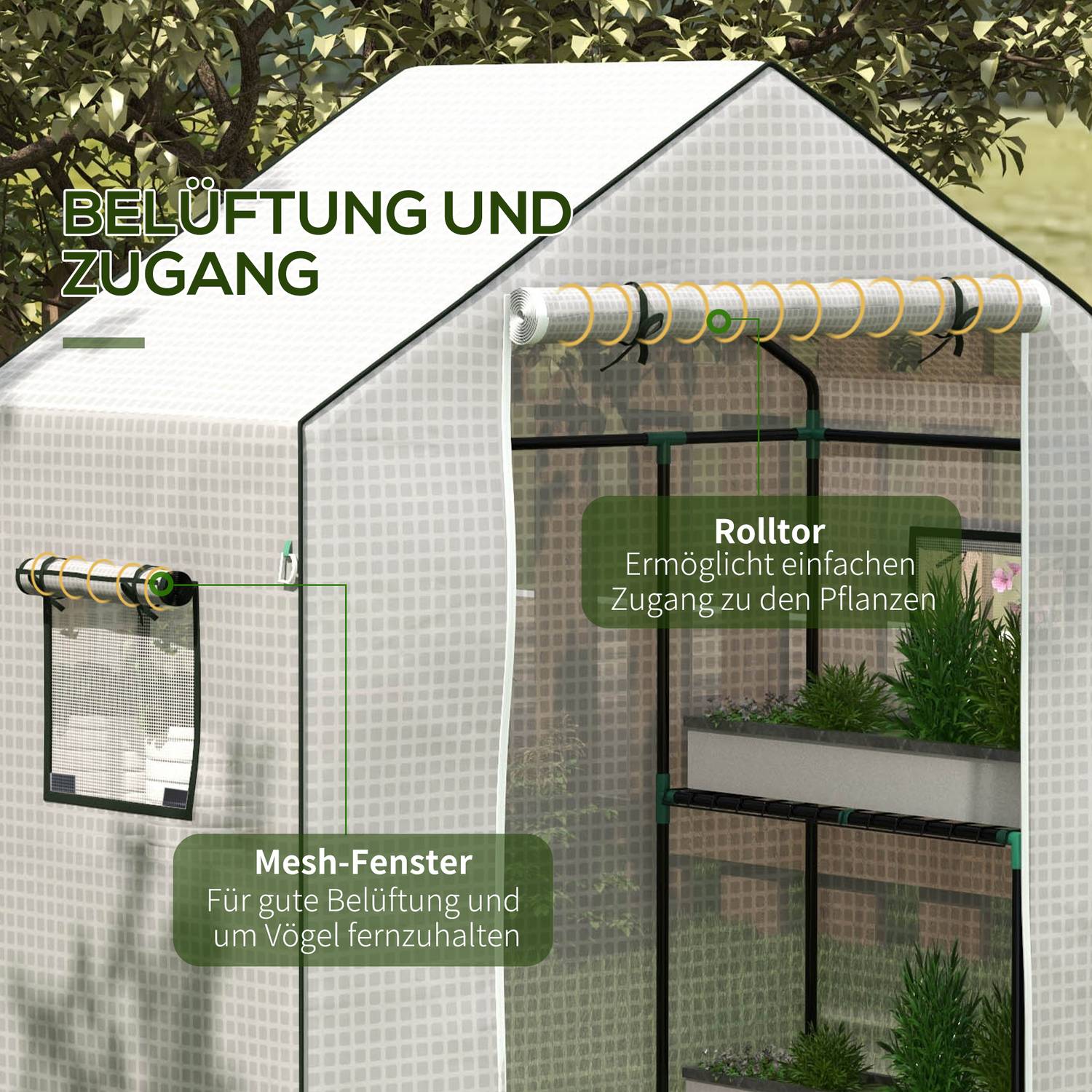 Växthusfilmsersättningsskydd med UV-skydd, 140x73x190 cm