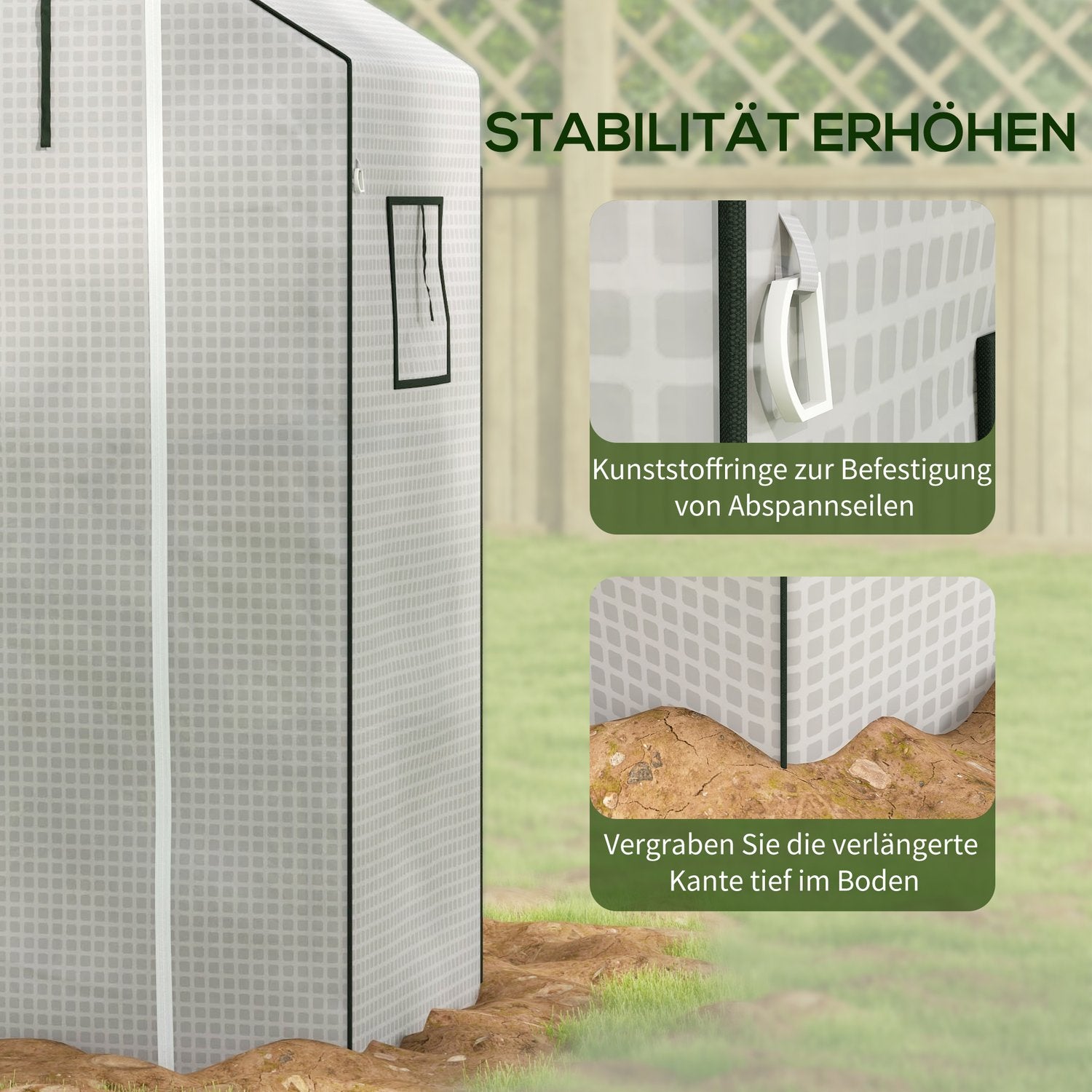 Växthusfilmsersättningsskydd med UV-skydd, 140x73x190 cm