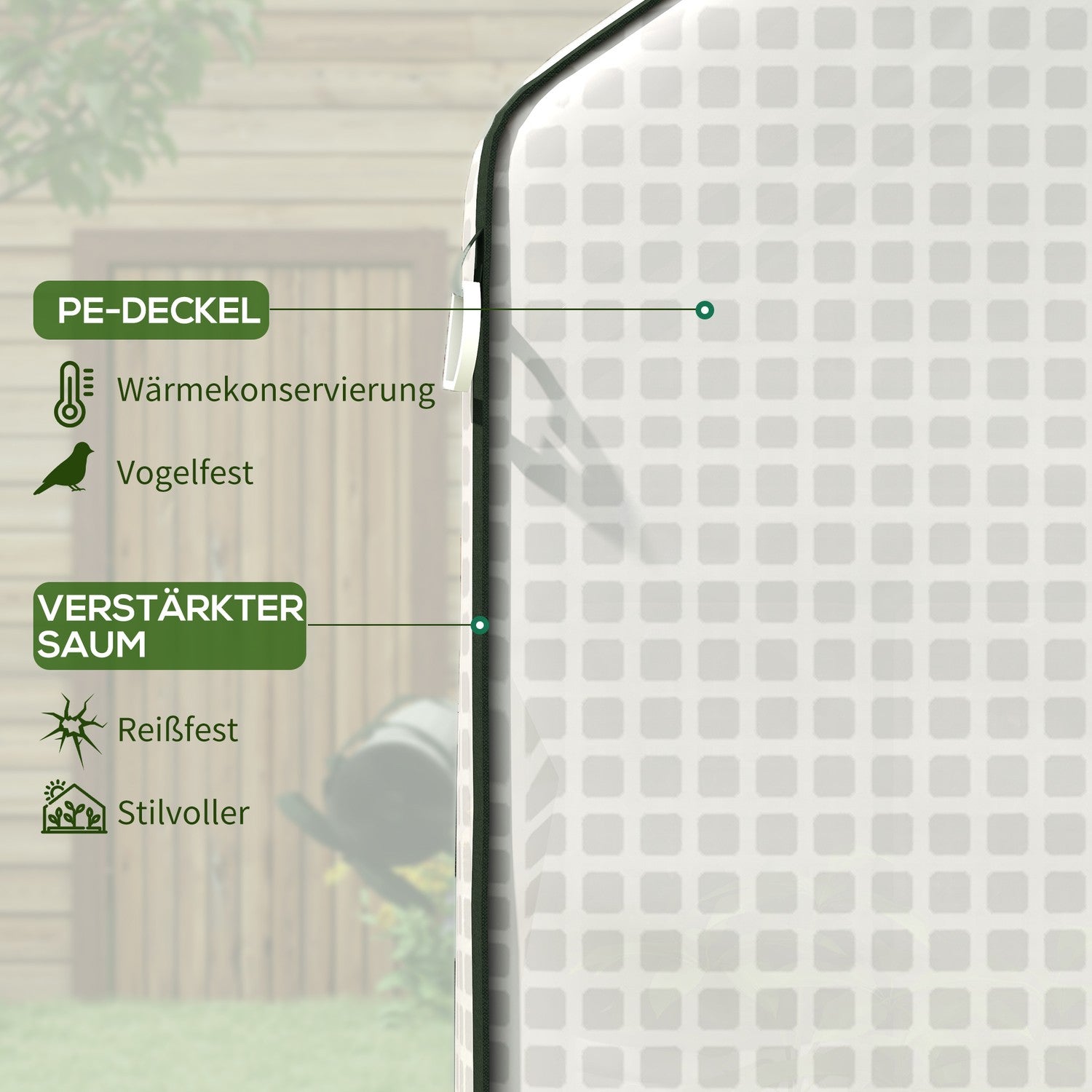 Växthusfilmsersättningsskydd med UV-skydd, 140x73x190 cm