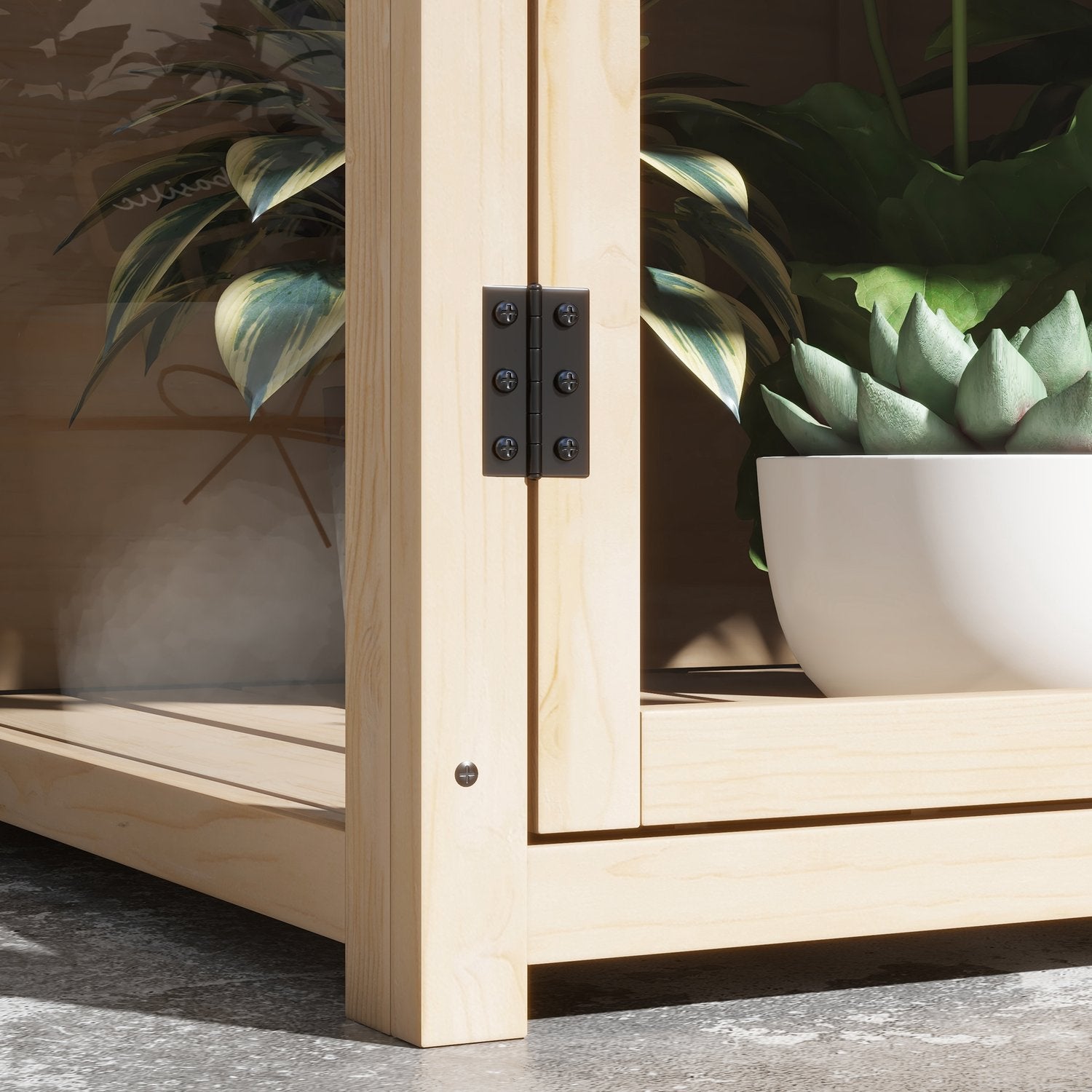 Växthus med 2-vånings kall ram i trä med takfönster